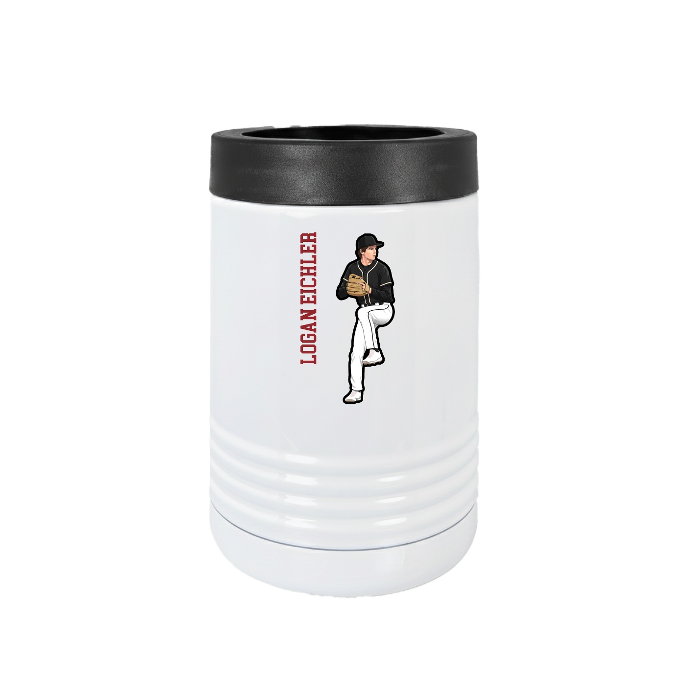 Beverage Holder — Name Vertical in White
