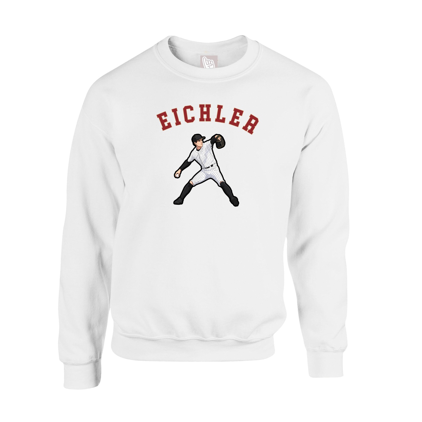 Fleece Crew — Shirsey Arch in White