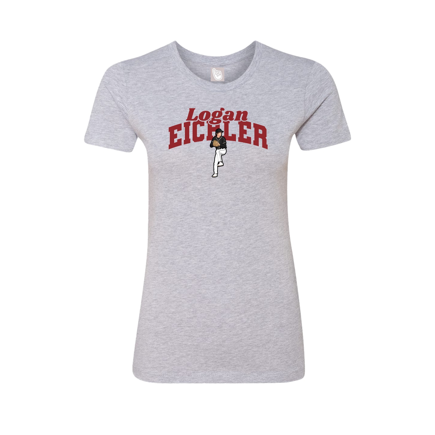 Fitted Women's Tee — Signature Arch in Grey