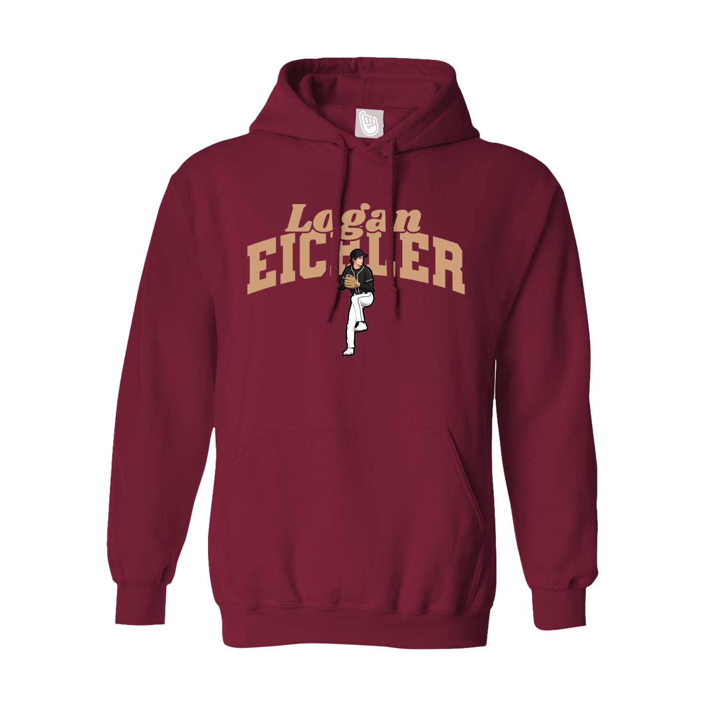 Hoodie — Signature Arch in Cardinal