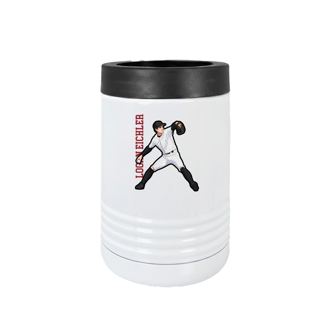 Beverage Holder — Name Vertical in White