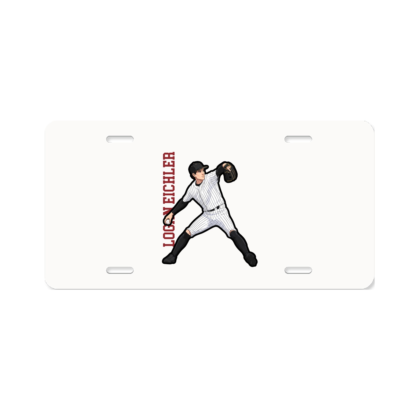 License Plate — Name Vertical in Classic