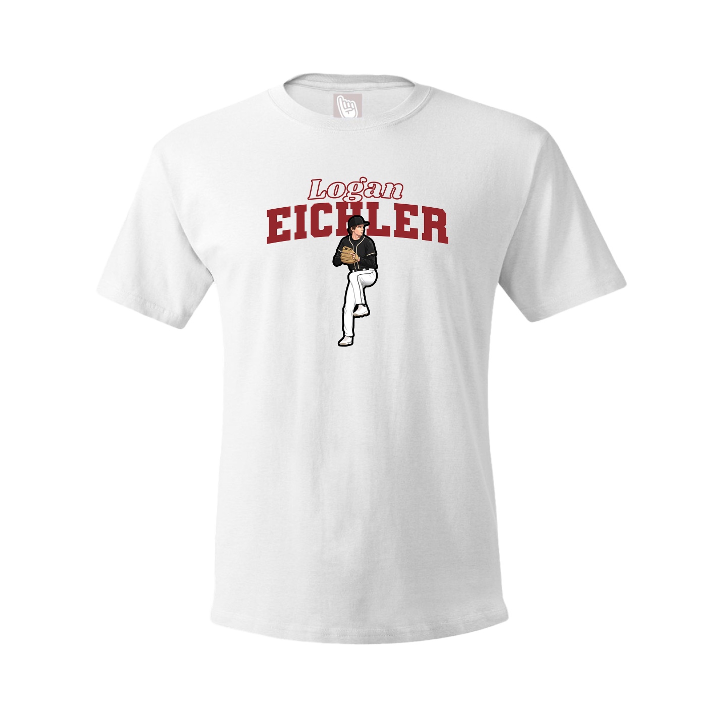 Youth Tee — Name Arch in White