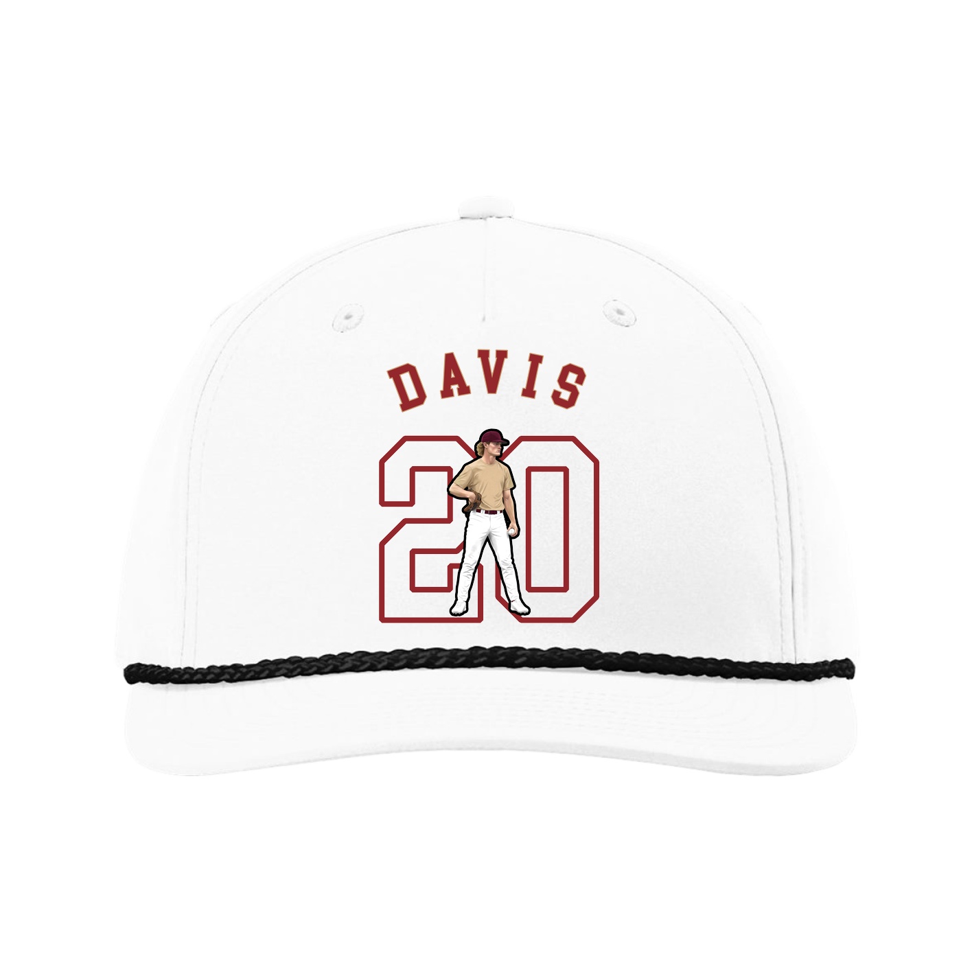 Five-Panel Classic Rope Cap — Shirsey Arch in White