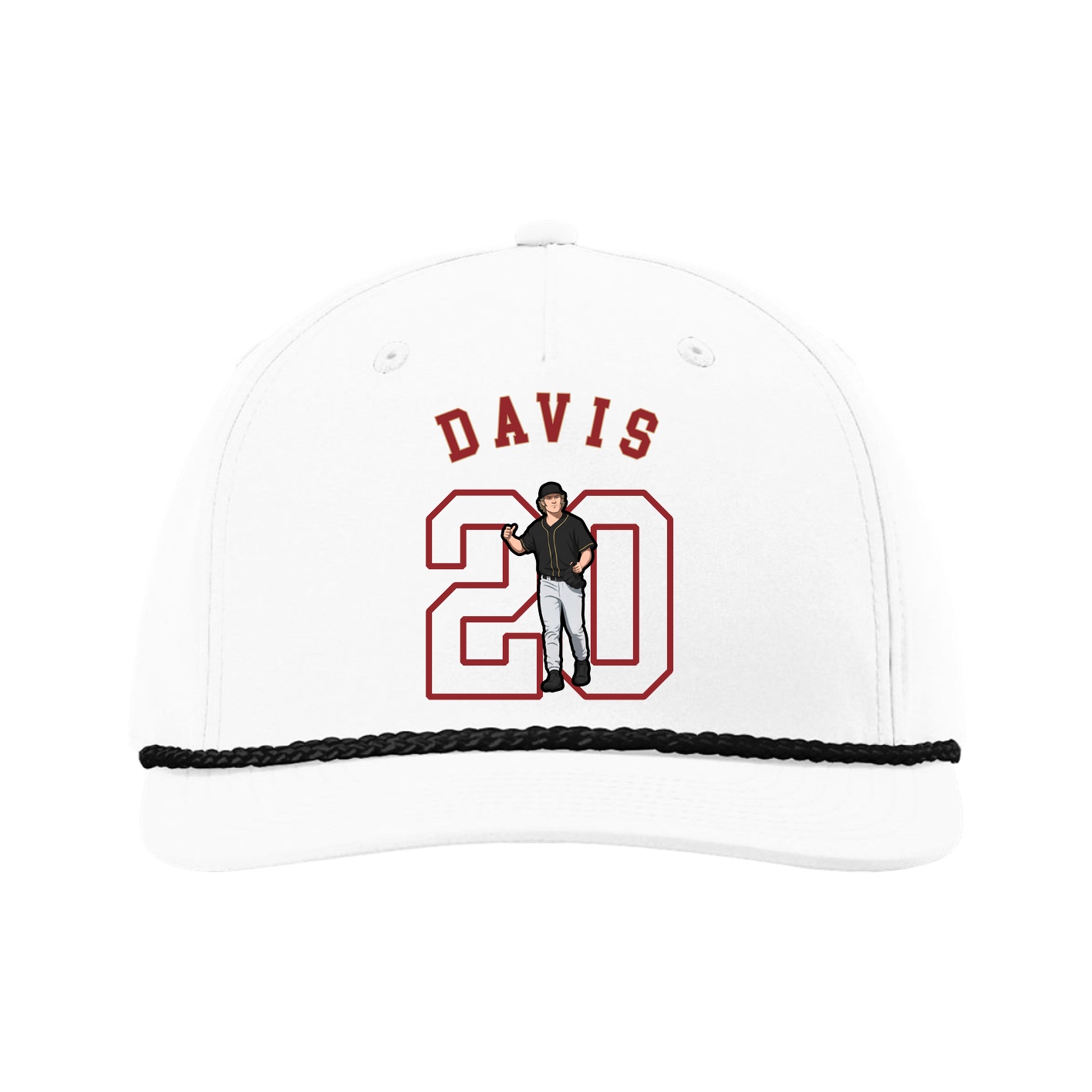 Five-Panel Classic Rope Cap — Shirsey Arch in White