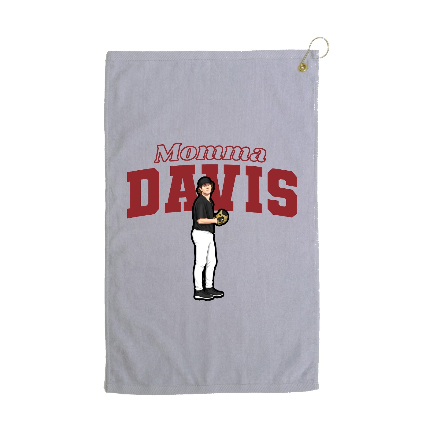 Golf Towel — Mothers Day Block in Grey