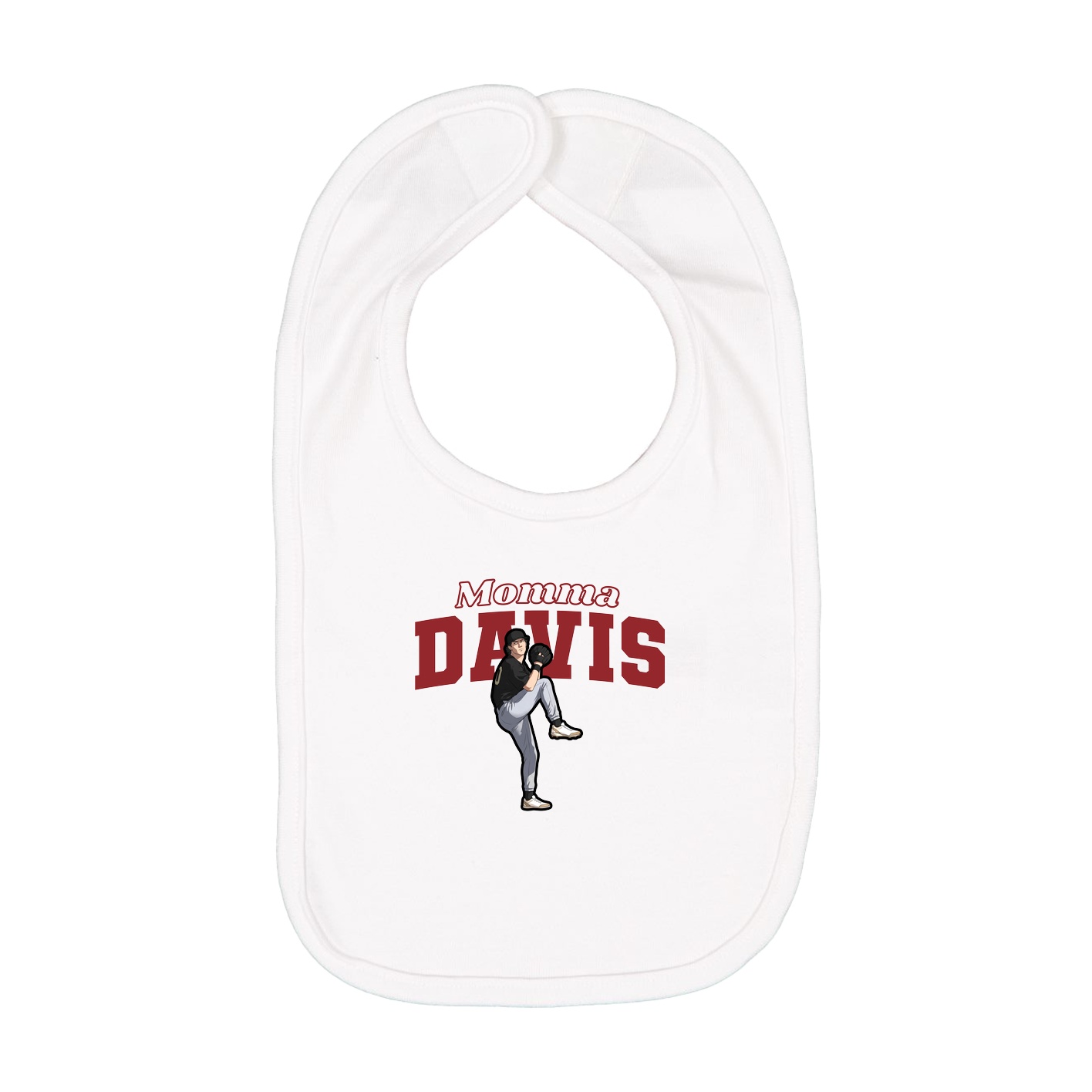 Infant Bib — Mothers Day Block in White