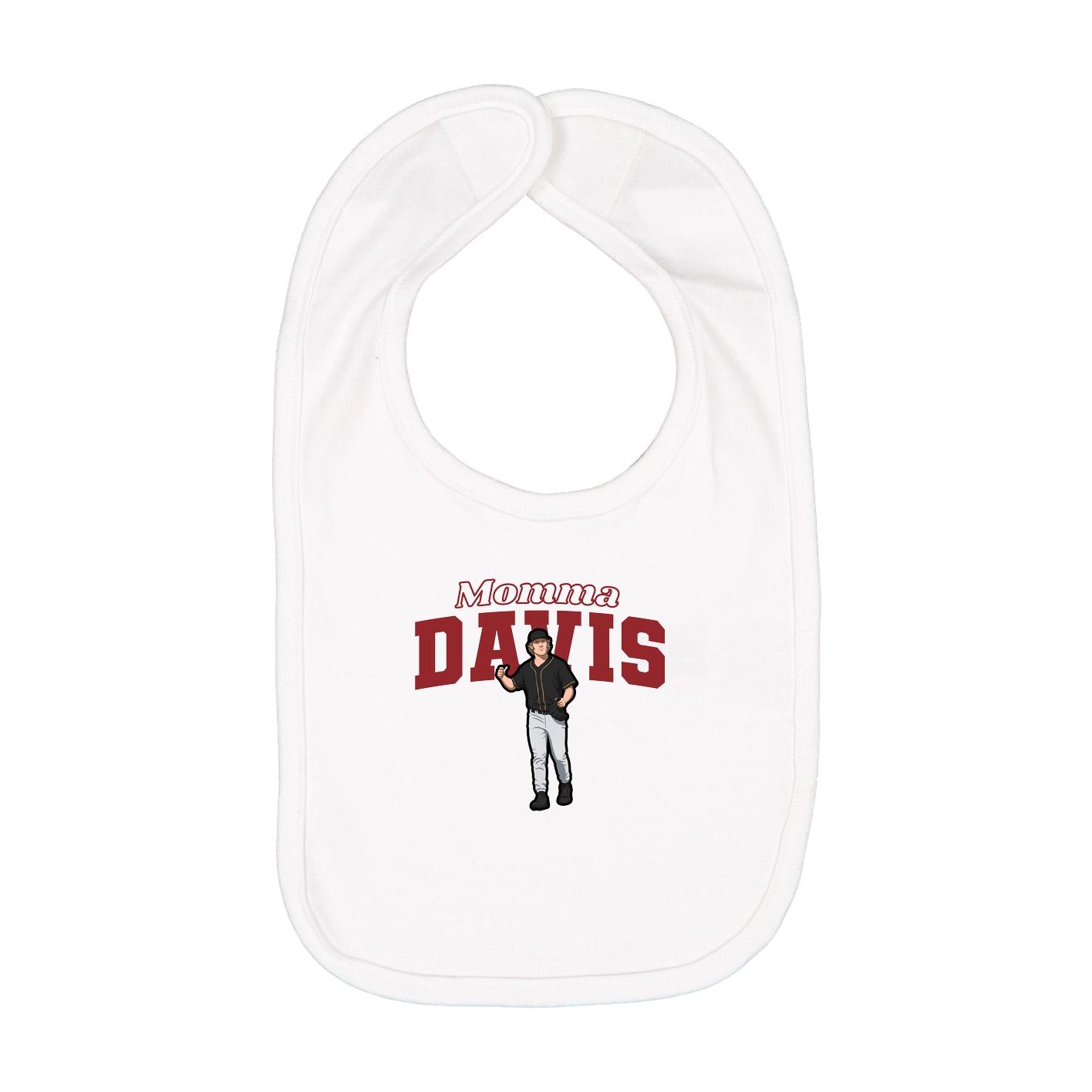 Infant Bib — Mothers Day Block in White