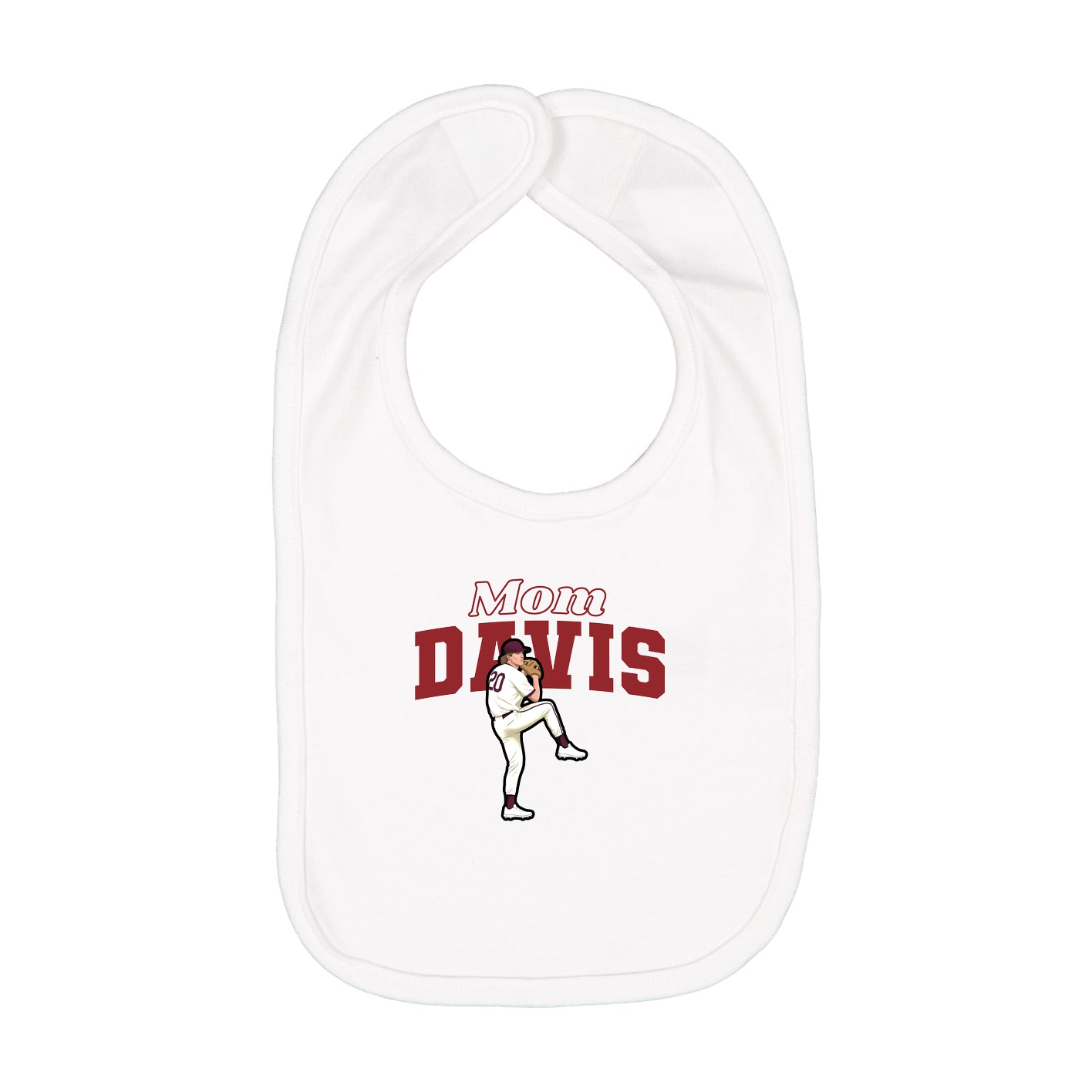 Infant Bib — Mothers Day Block in White