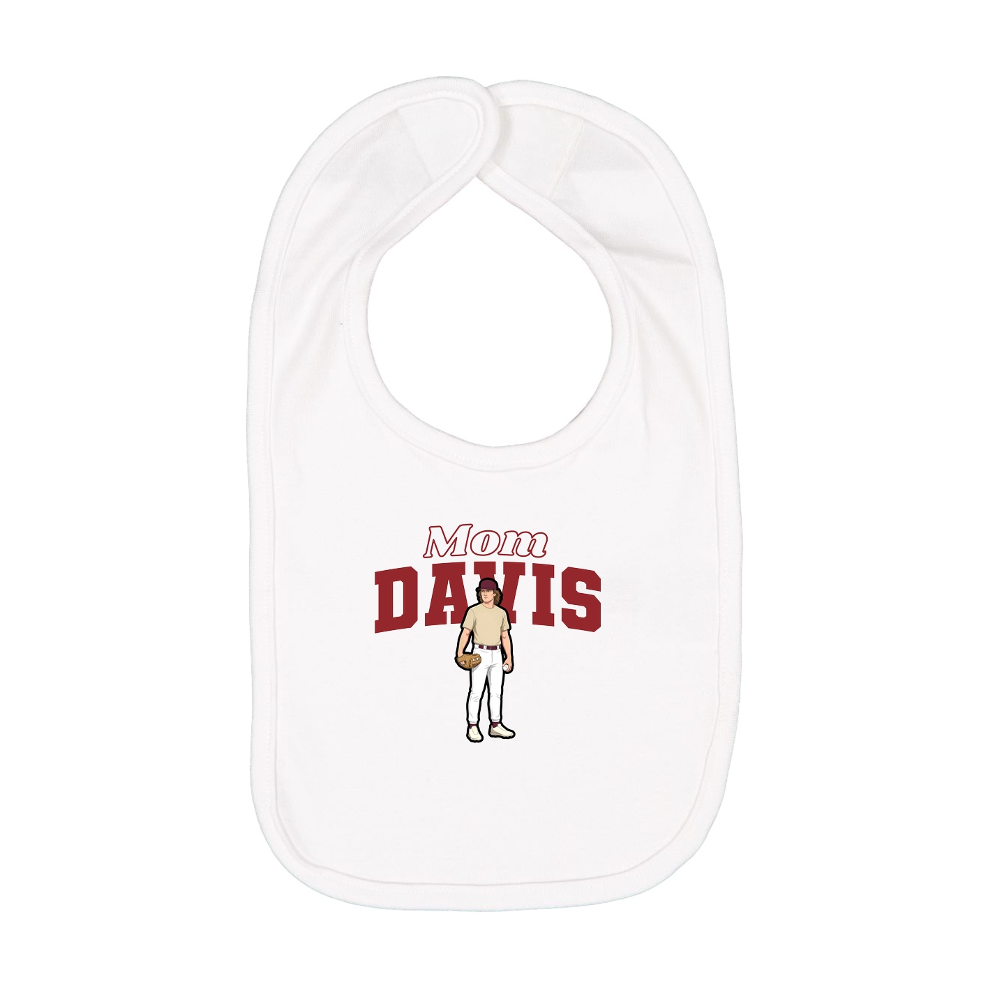 Infant Bib — Mothers Day Block in White