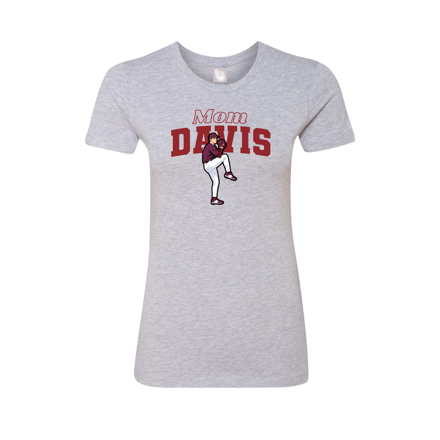 Womens Tee — Mothers Day Block in Grey