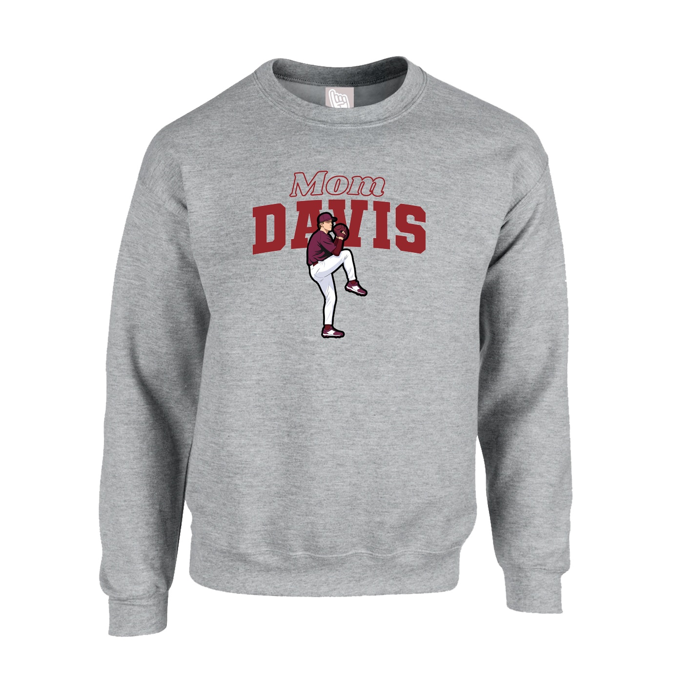 Fleece Crew — Mothers Day Block in Grey