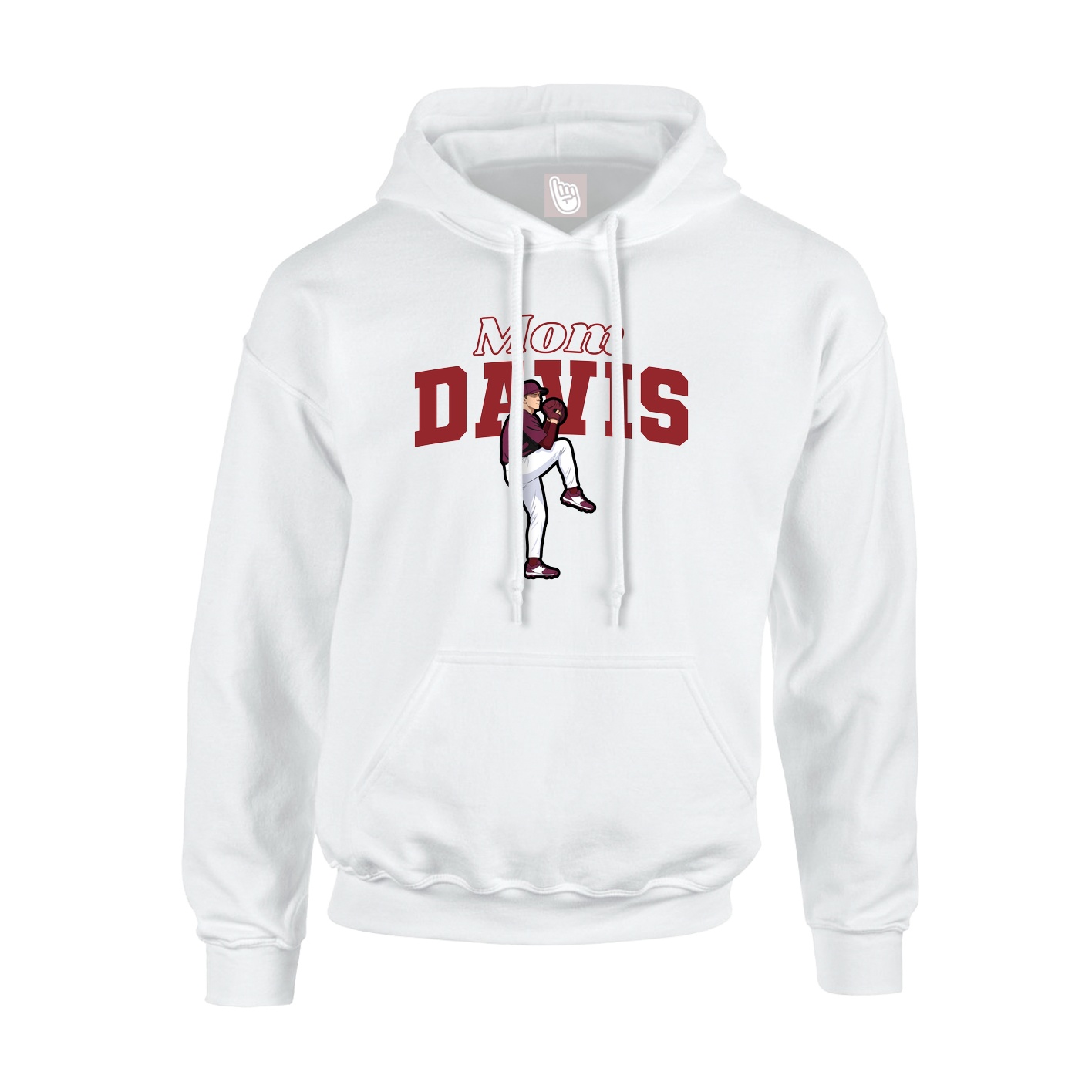 Youth Hoodie — Mothers Day Block in White