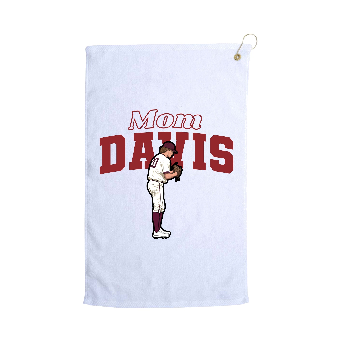 Golf Towel — Mothers Day Block in White