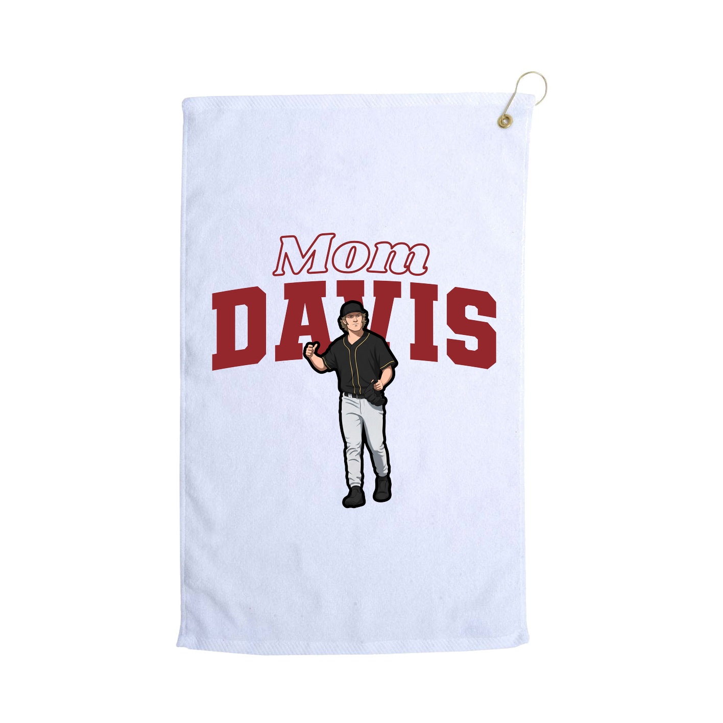 Golf Towel — Mothers Day Block in White