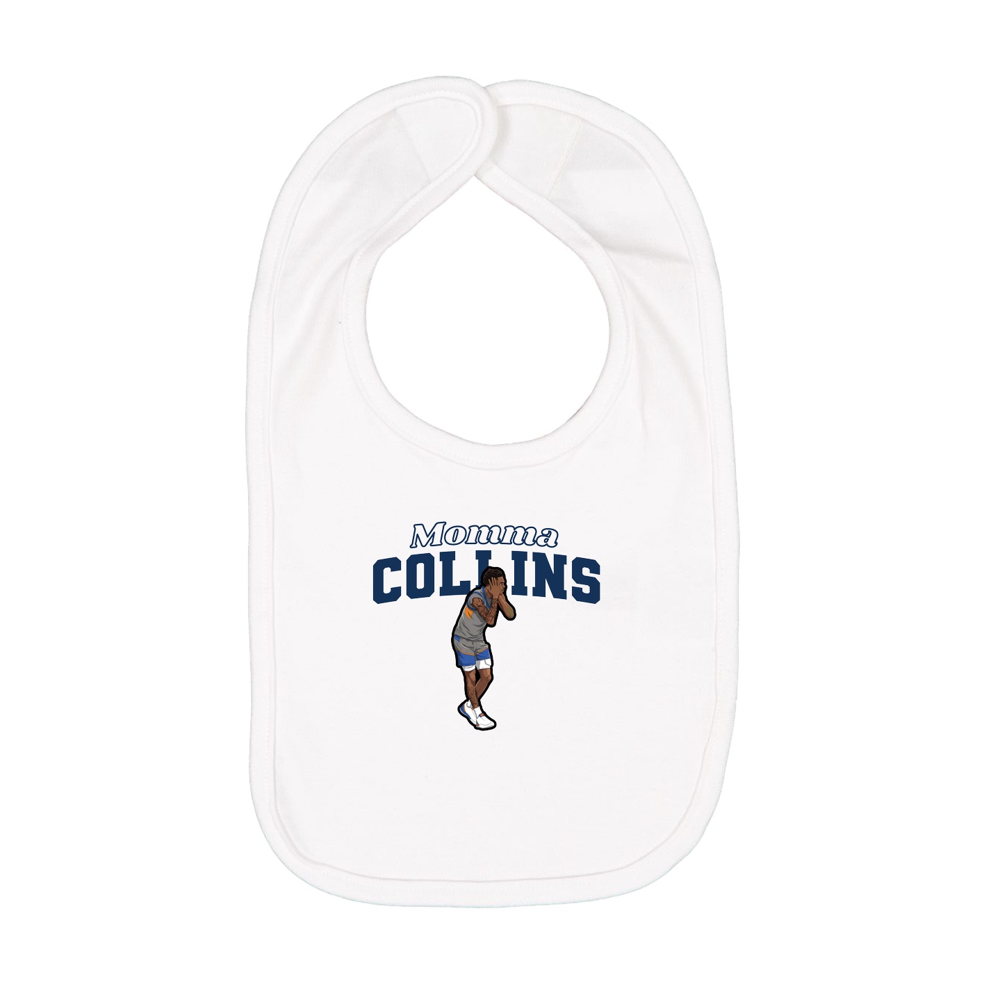 Infant Bib — Mothers Day Block in White