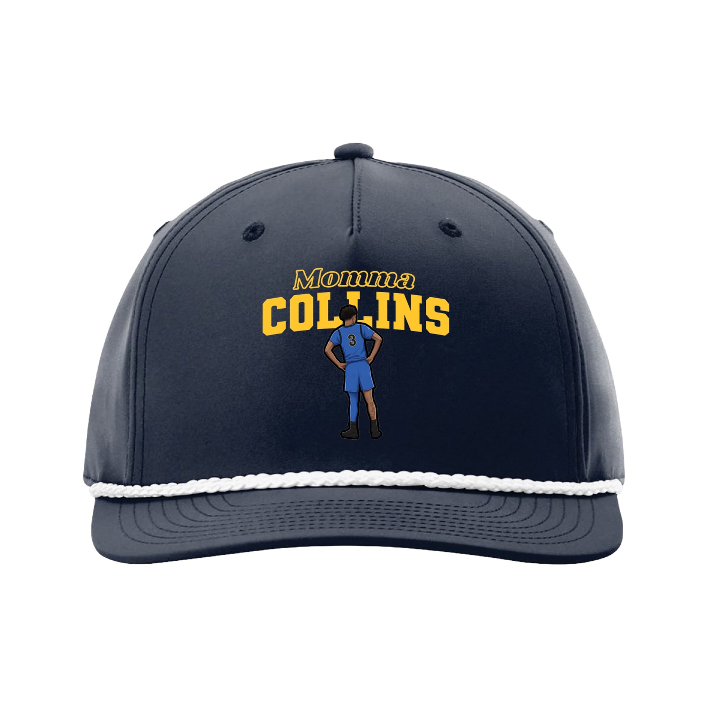 Five-Panel Classic Rope Cap — Mothers Day Block in Navy
