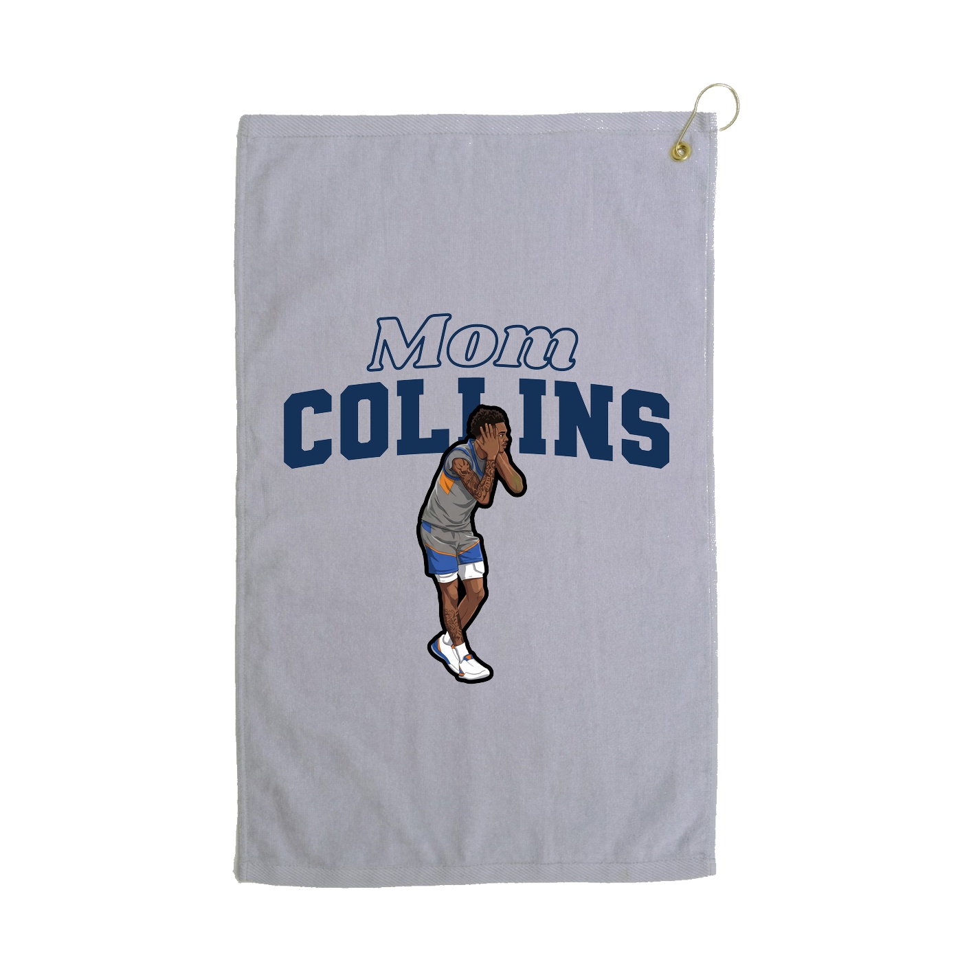 Golf Towel — Mothers Day Block in Grey