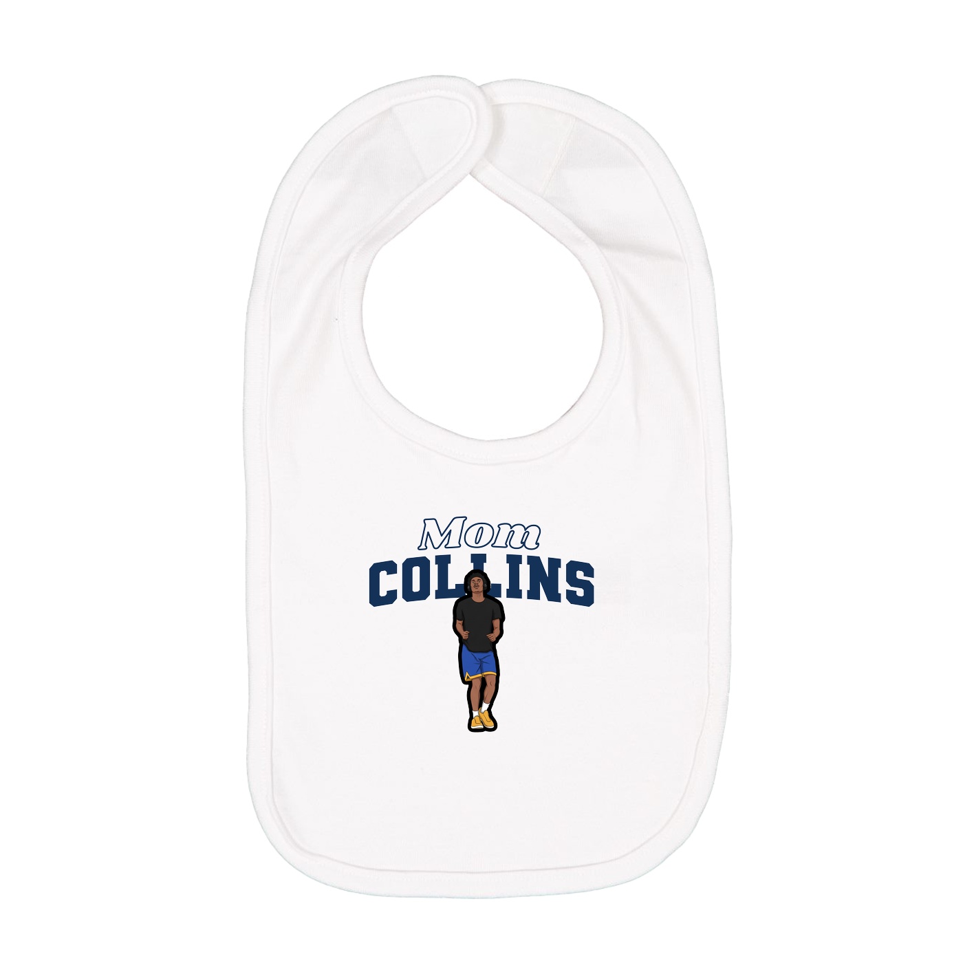 Infant Bib — Mothers Day Block in White