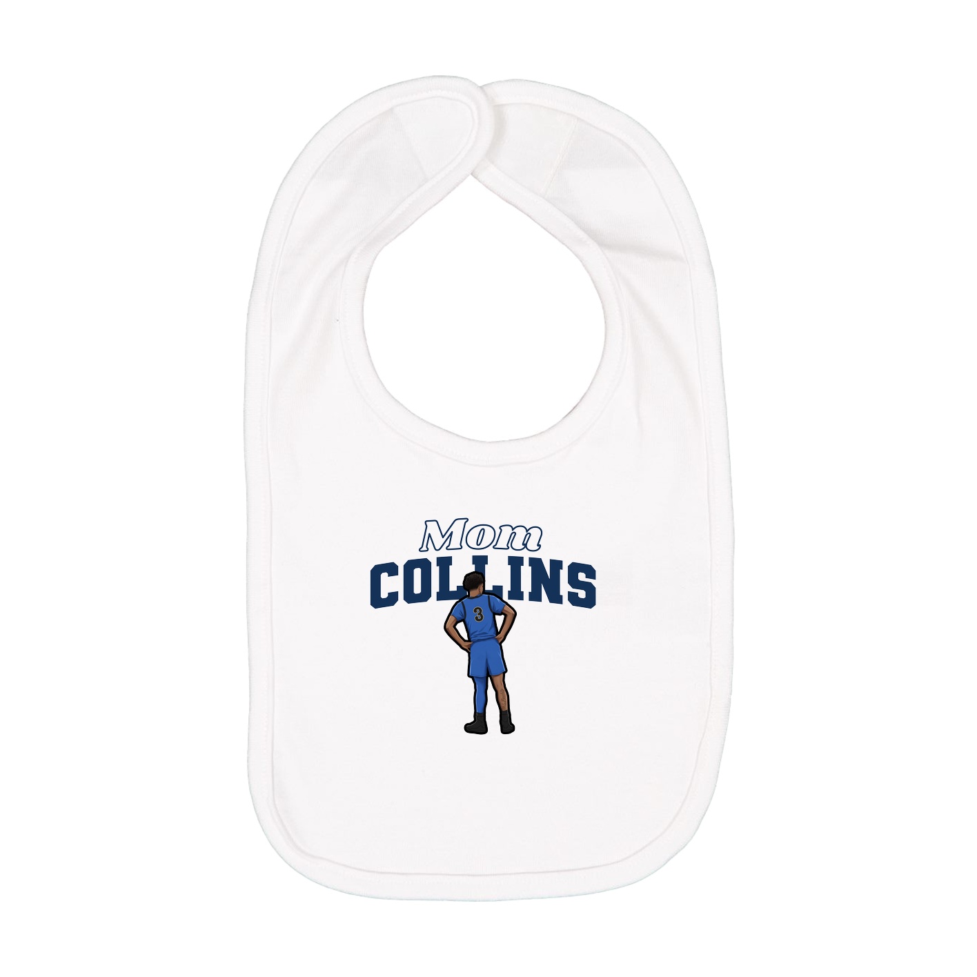 Infant Bib — Mothers Day Block in White