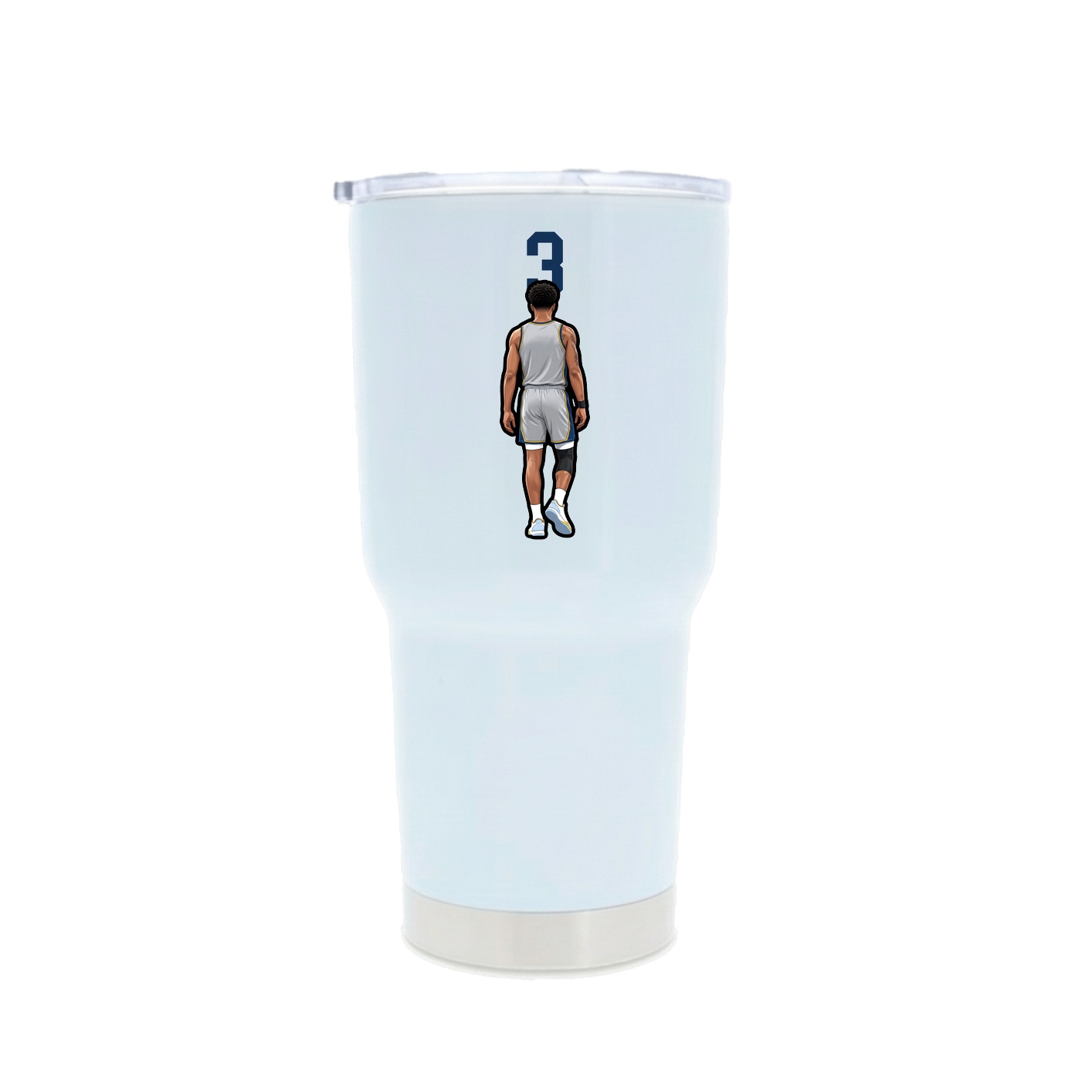 30oz Stainless Steel Tumbler — Number Top in White