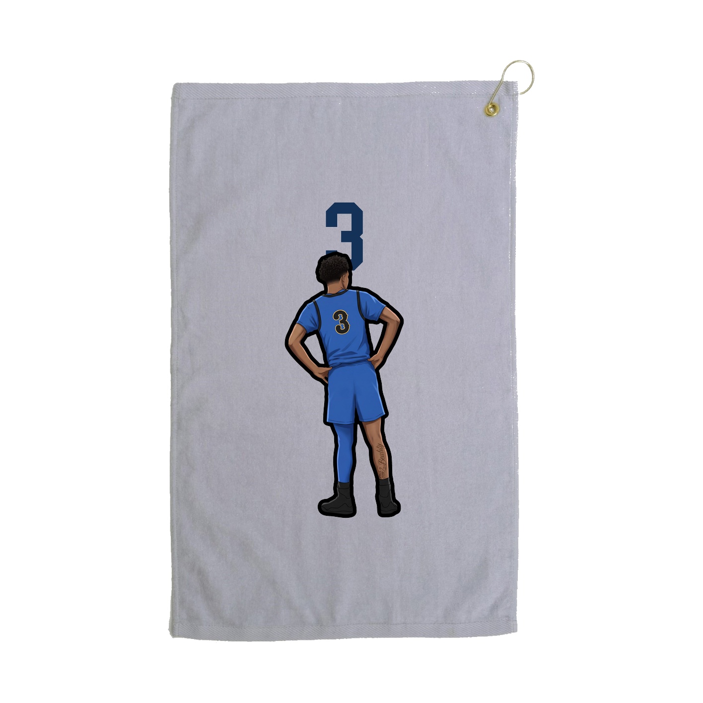 Golf Towel — Number Top in Grey