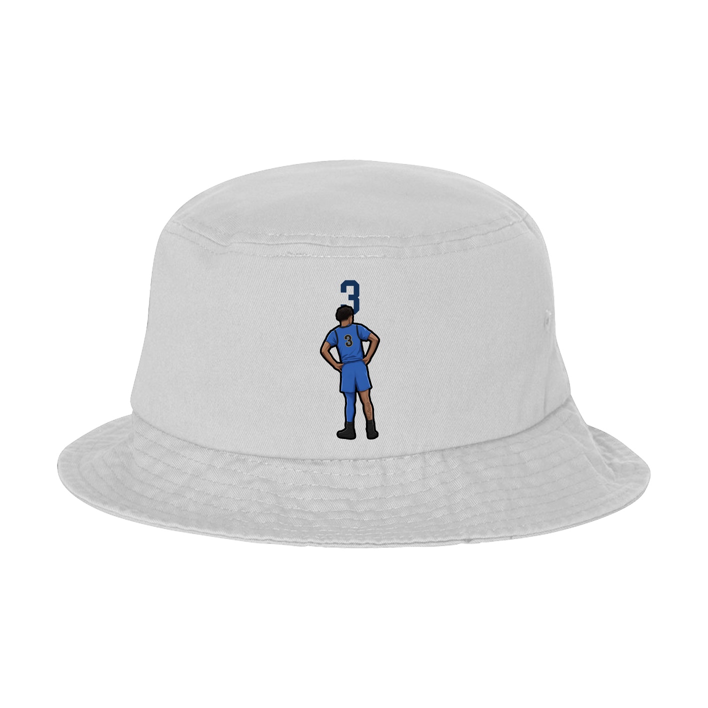 Bucket Cap — Number Top in White
