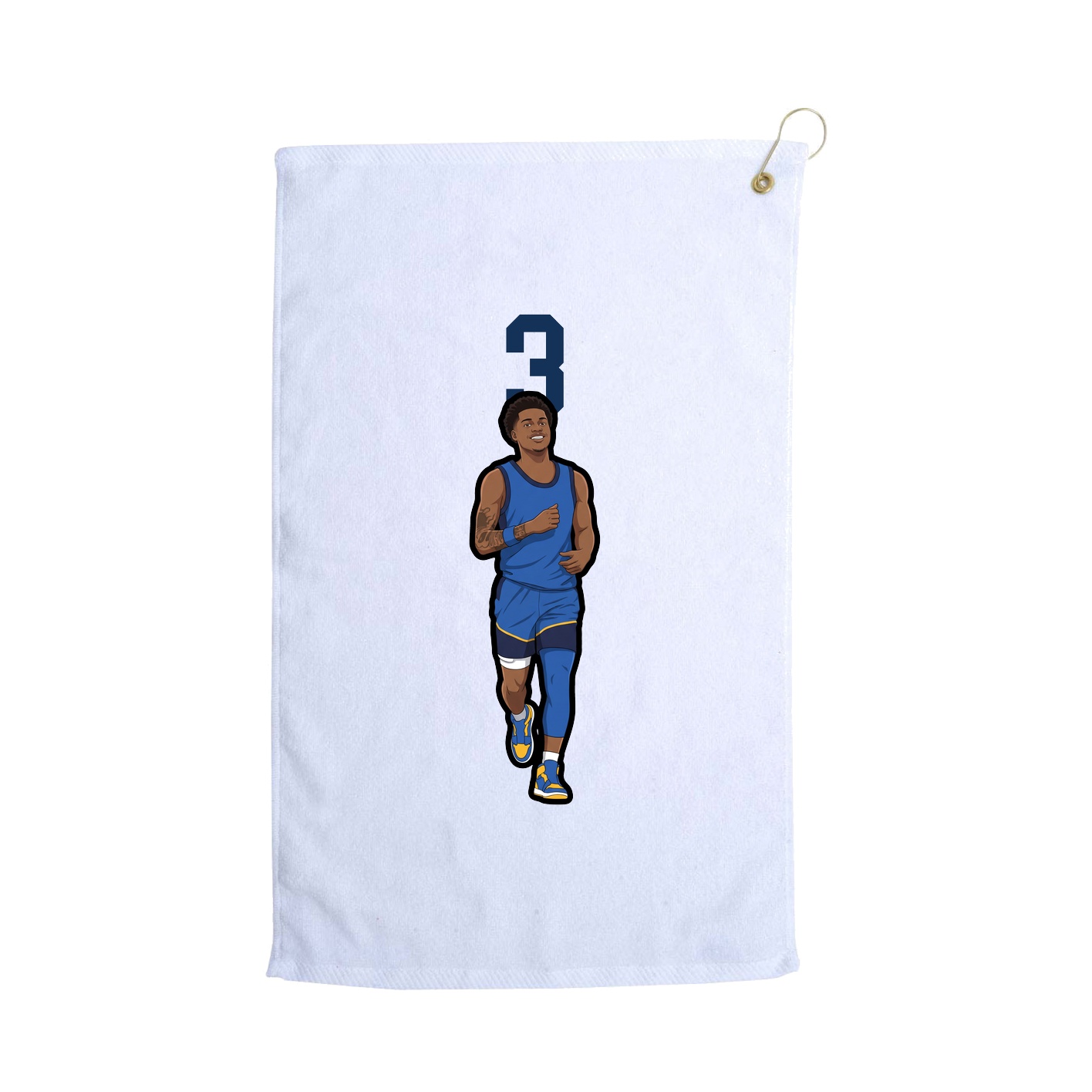 Golf Towel — Number Top in White