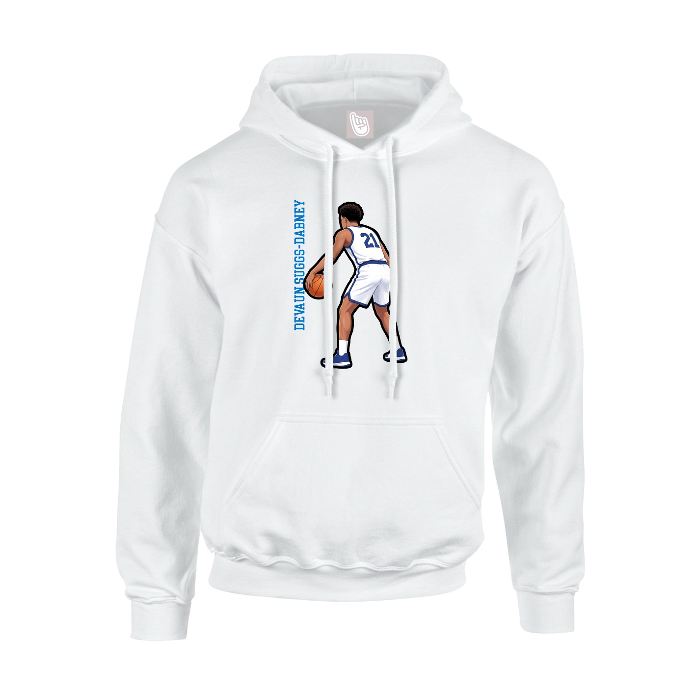 Hoodie — Name Vertical in White