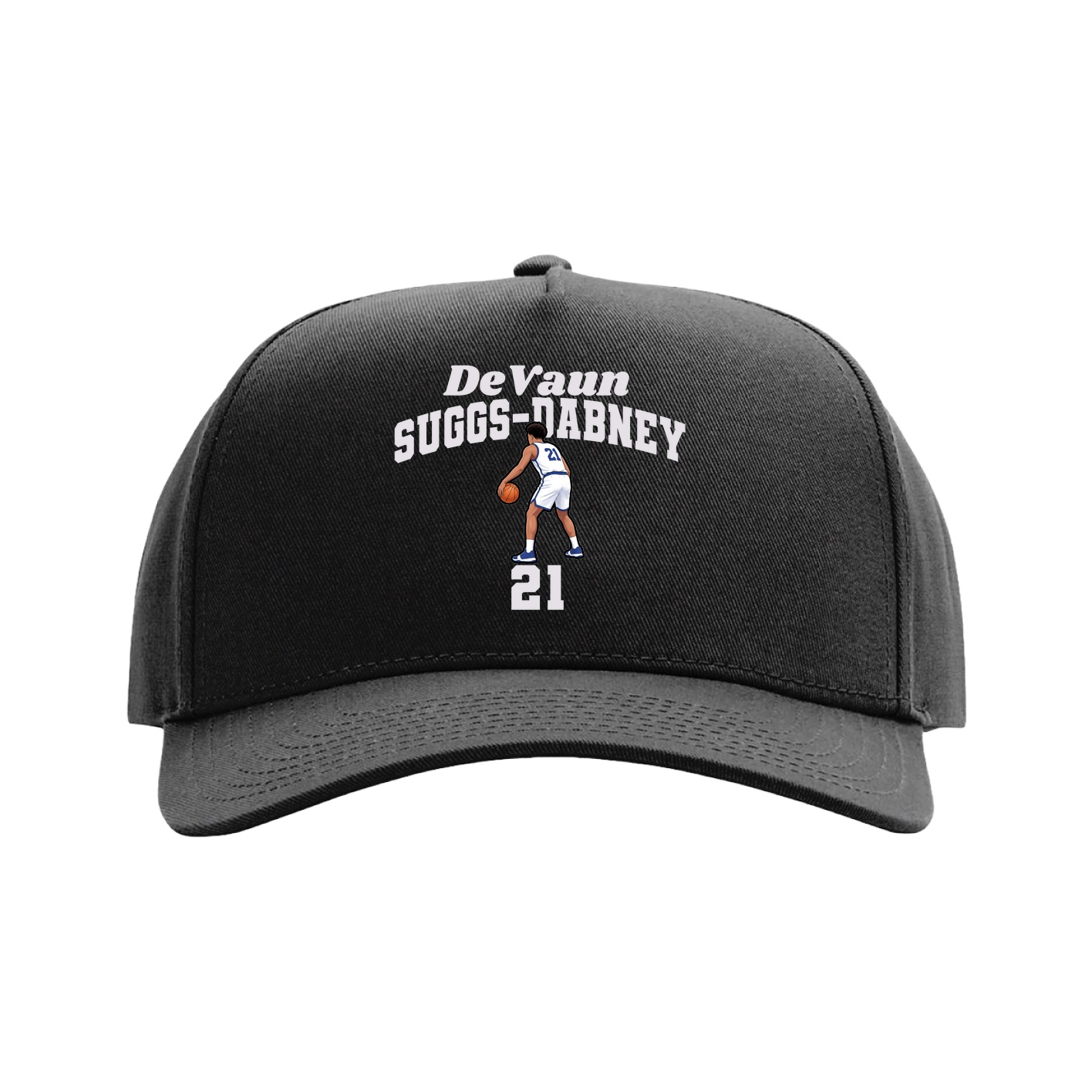 Full Fabric Five-Panel Champ Cap — Signature Arch in Black