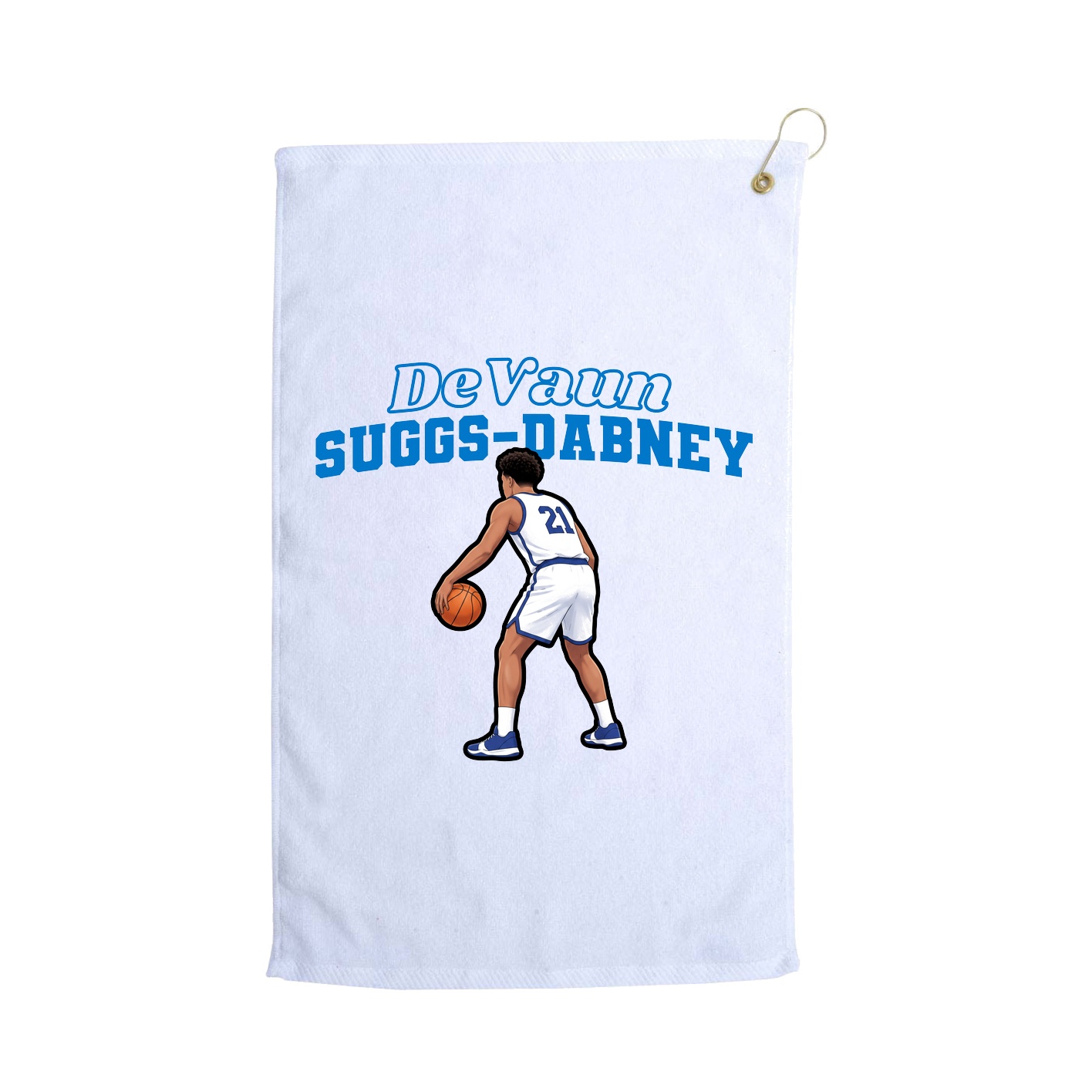 Golf Towel — Name Arch in White
