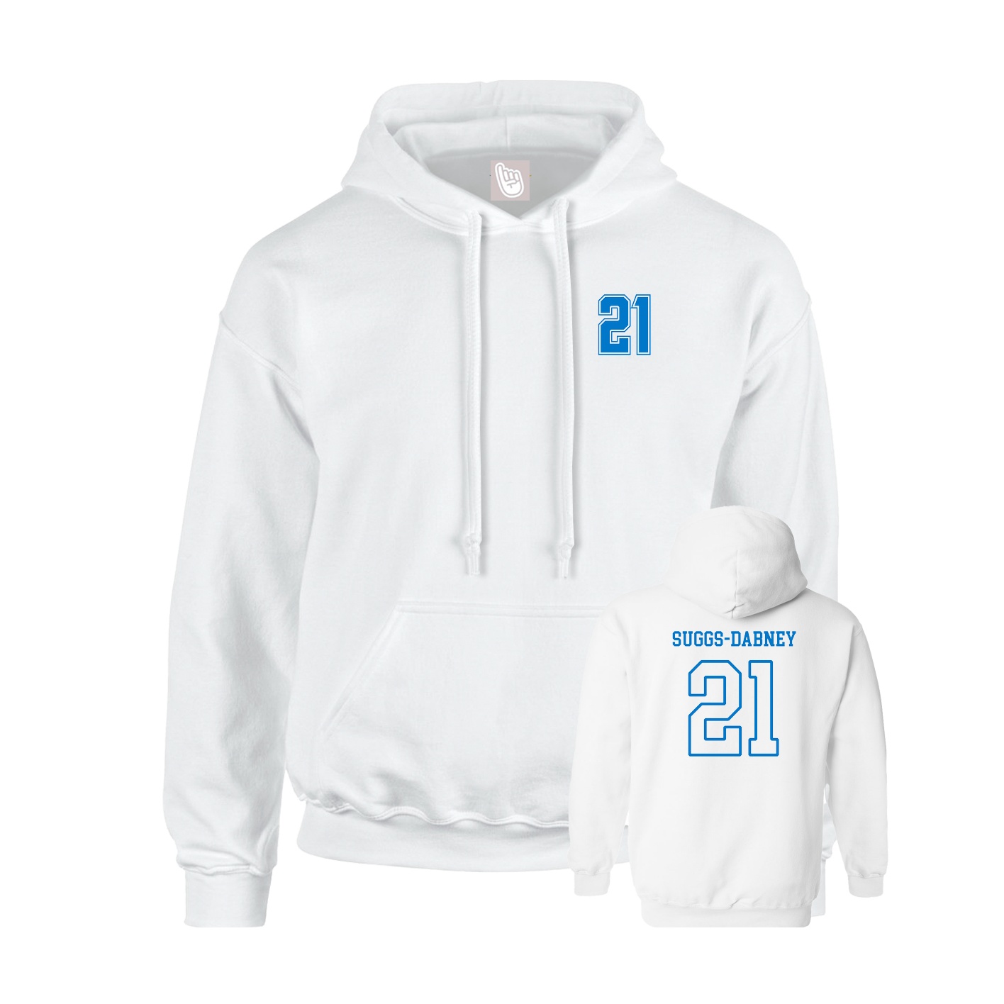 Hoodie — Chest Back in White