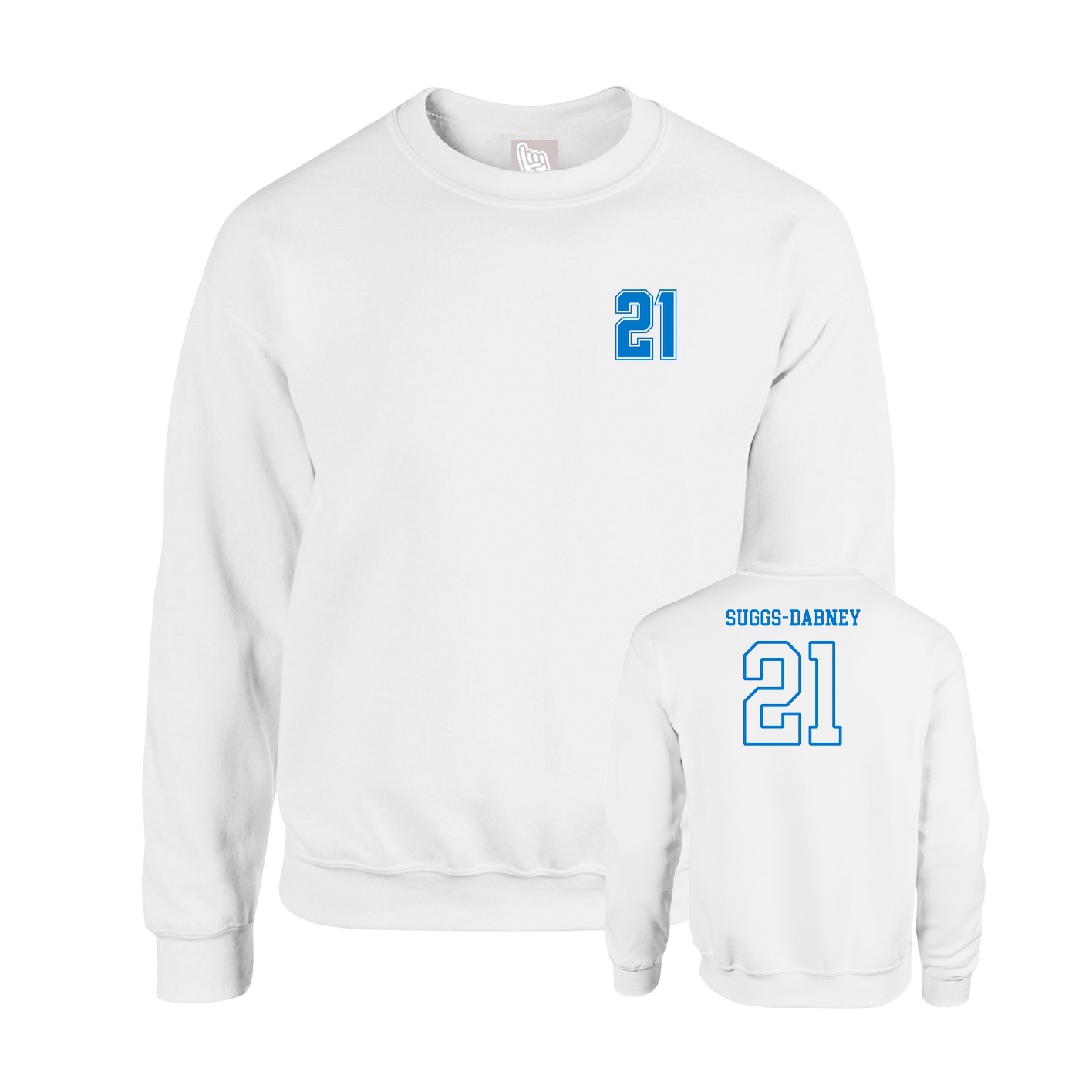 Fleece Crew — Chest Back in White