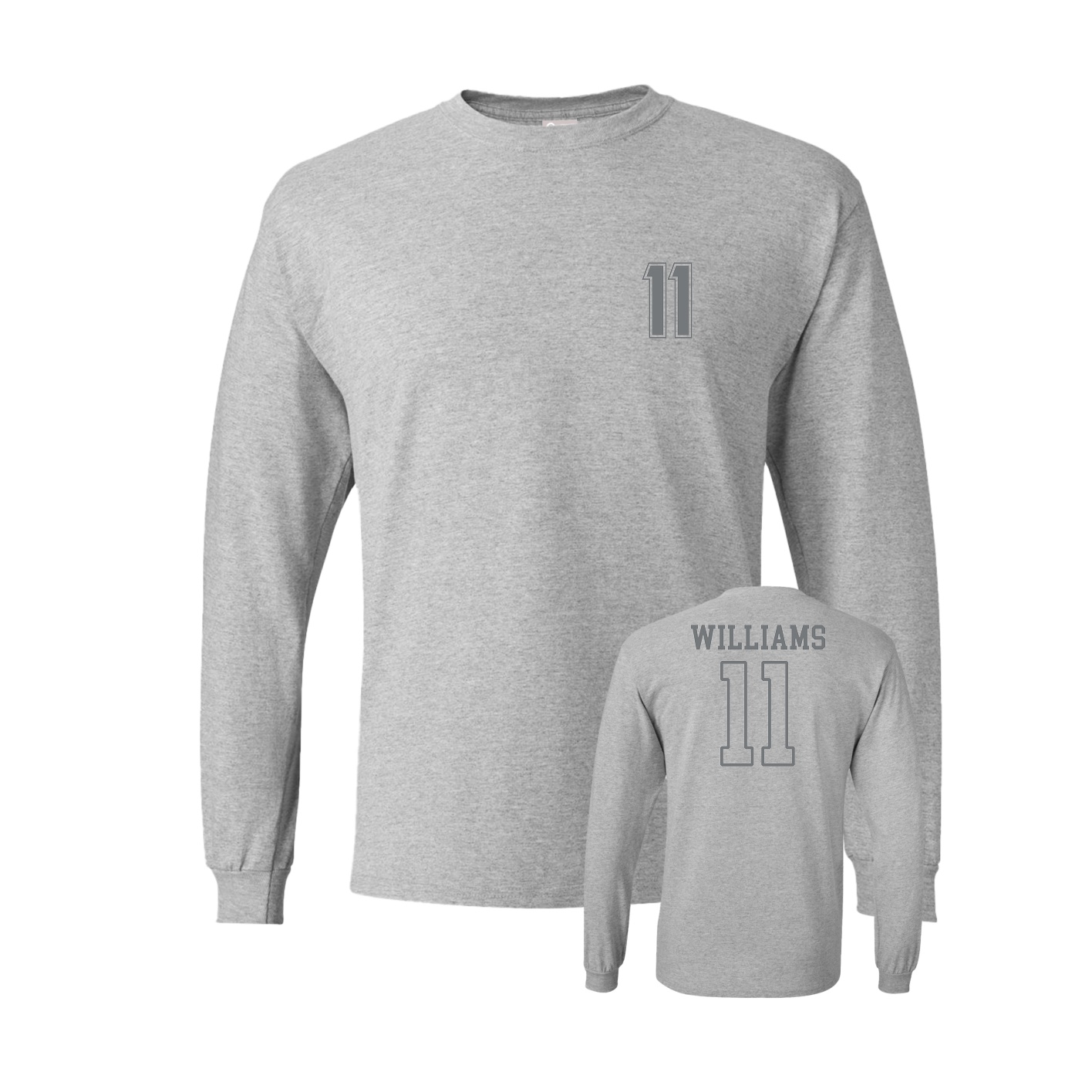 Long Sleeve Tee — Chest Back in Grey