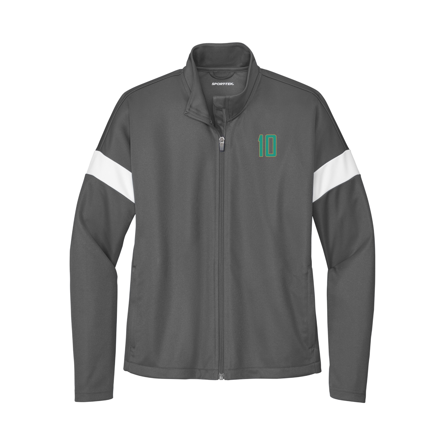 Womens Team Travel Full-Zip Jacket — Front Shirsy in Gray/White
