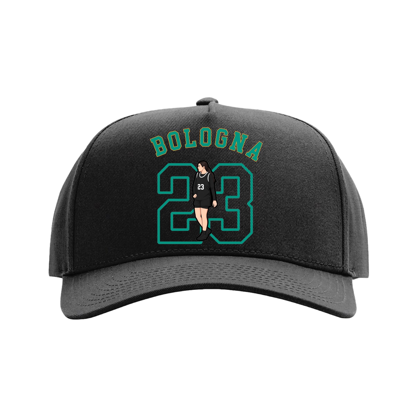 Full Fabric Five-Panel Champ Cap — Shirsey Arch in Black
