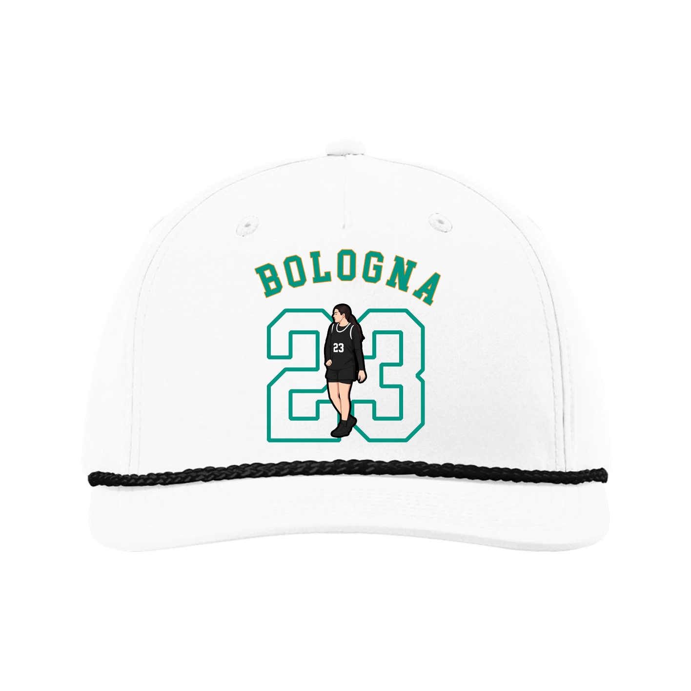 Five-Panel Classic Rope Cap — Shirsey Arch in White