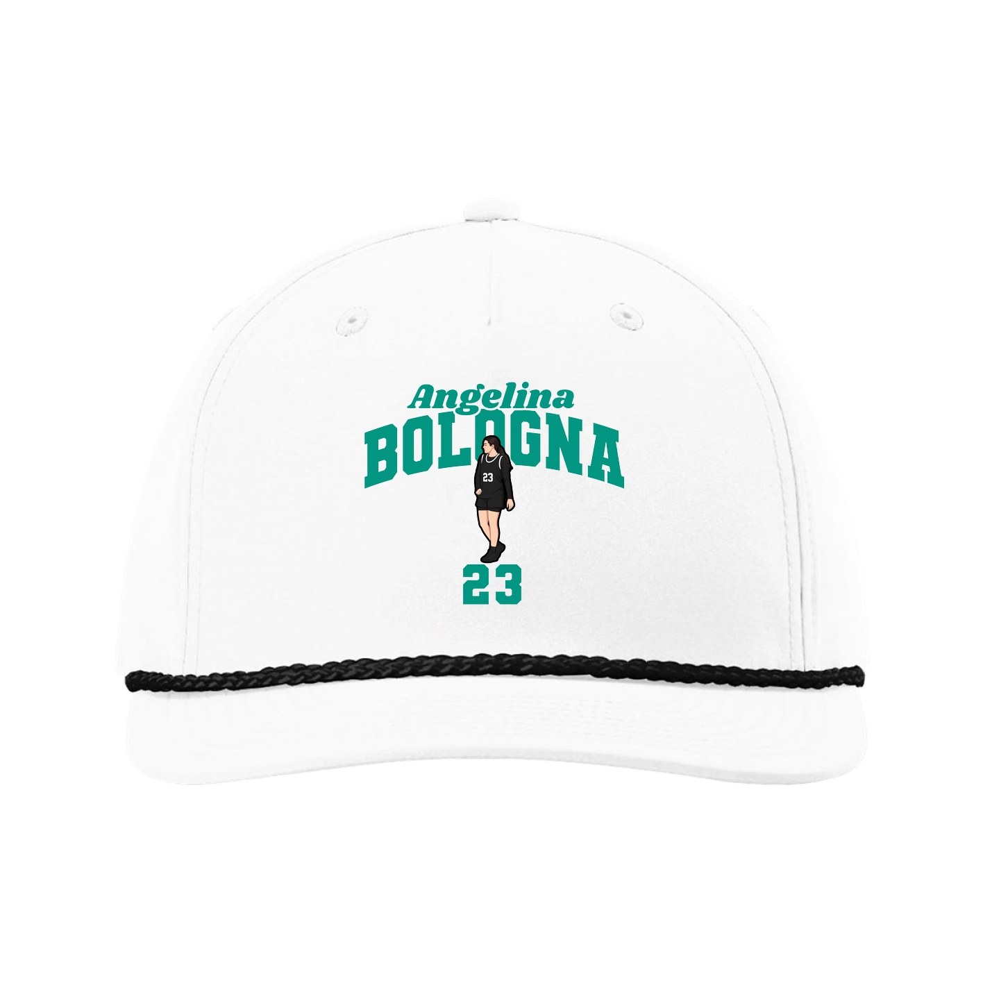 Five-Panel Classic Rope Cap — Signature Arch in White
