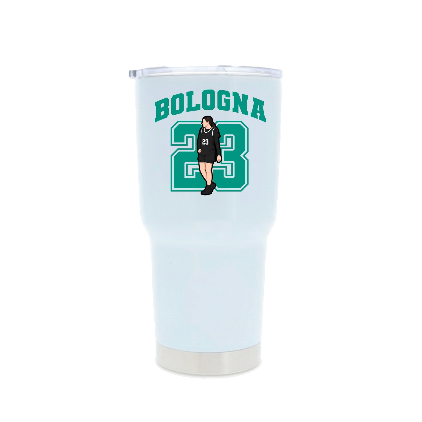 30oz Stainless Steel Tumbler — Number in White