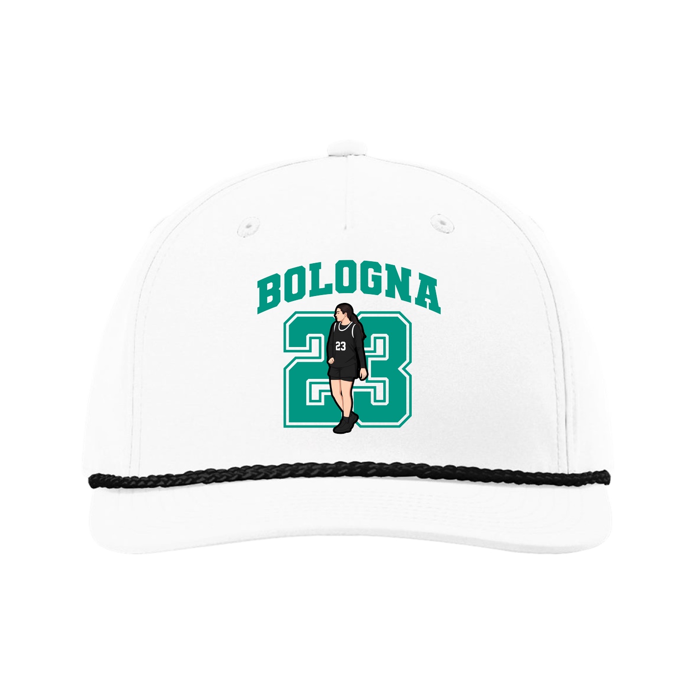 Five-Panel Classic Rope Cap — Number in White