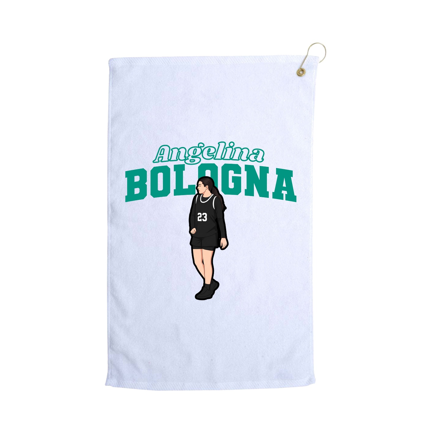Golf Towel — Name Arch in White