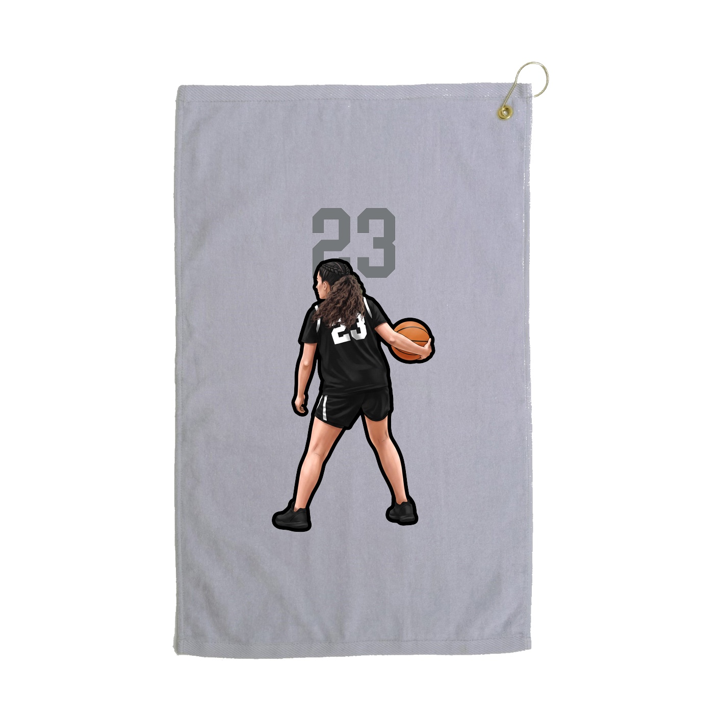 Golf Towel — Number Top in Grey