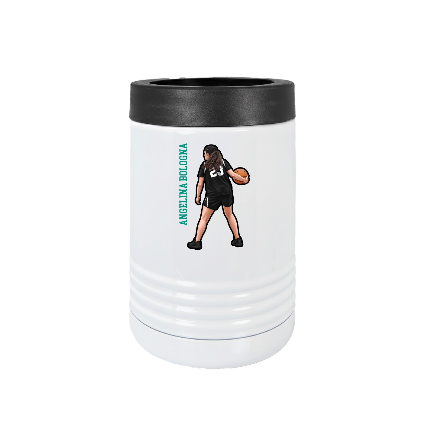 Beverage Holder — Name Vertical in White