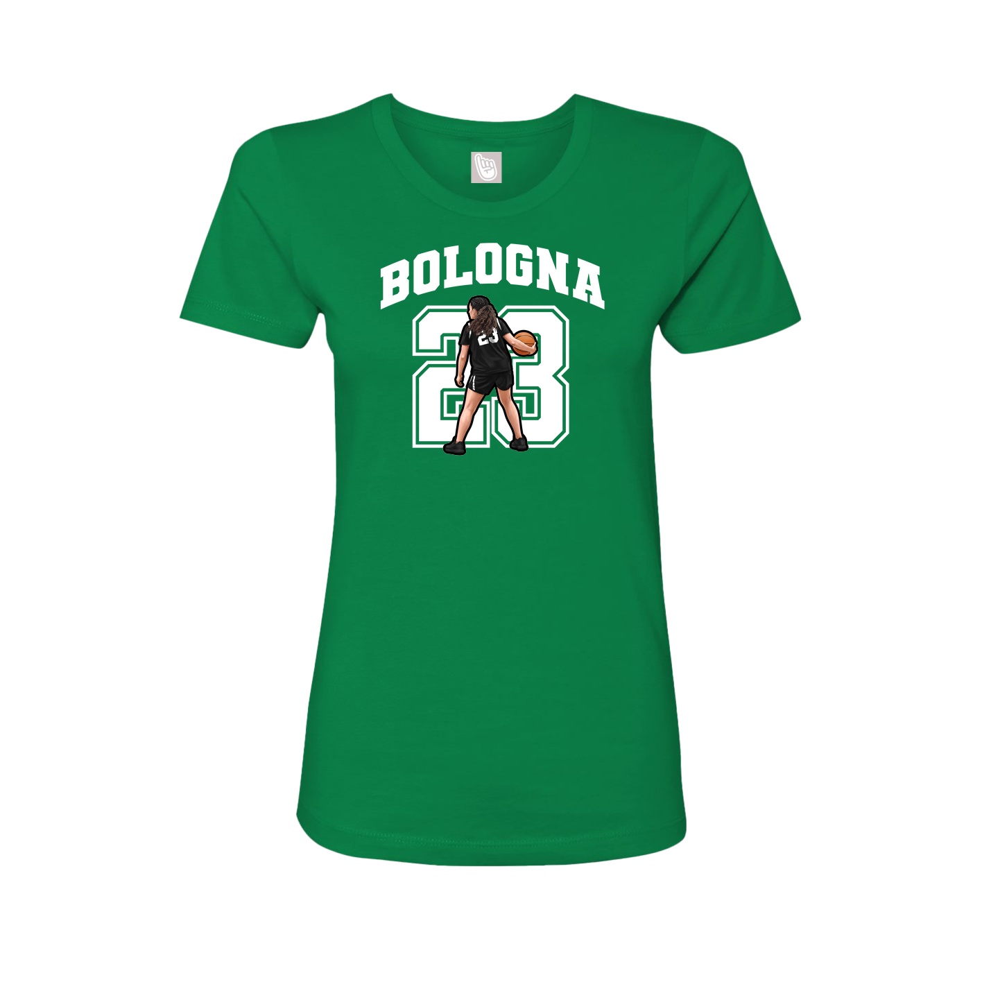 Fitted Women's Tee — Number in Green