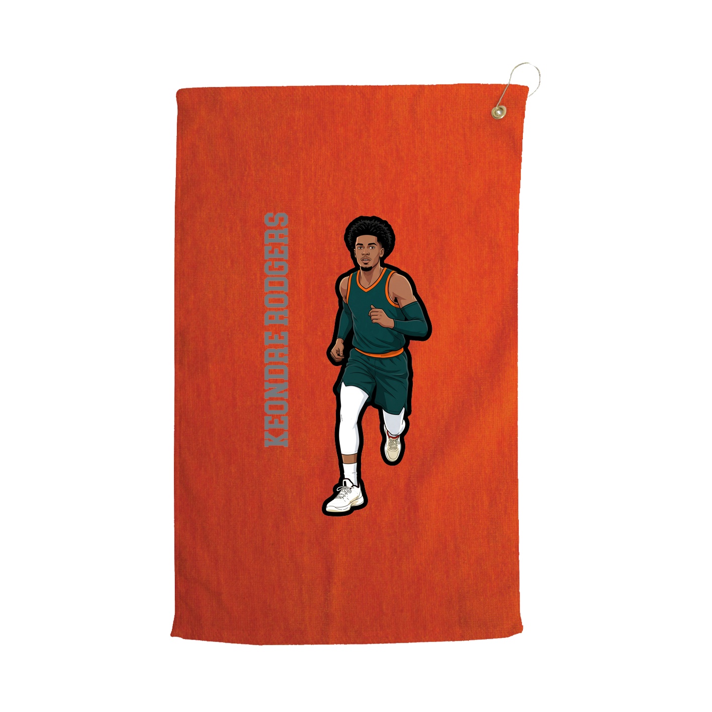Golf Towel — Name Vertical in Orange