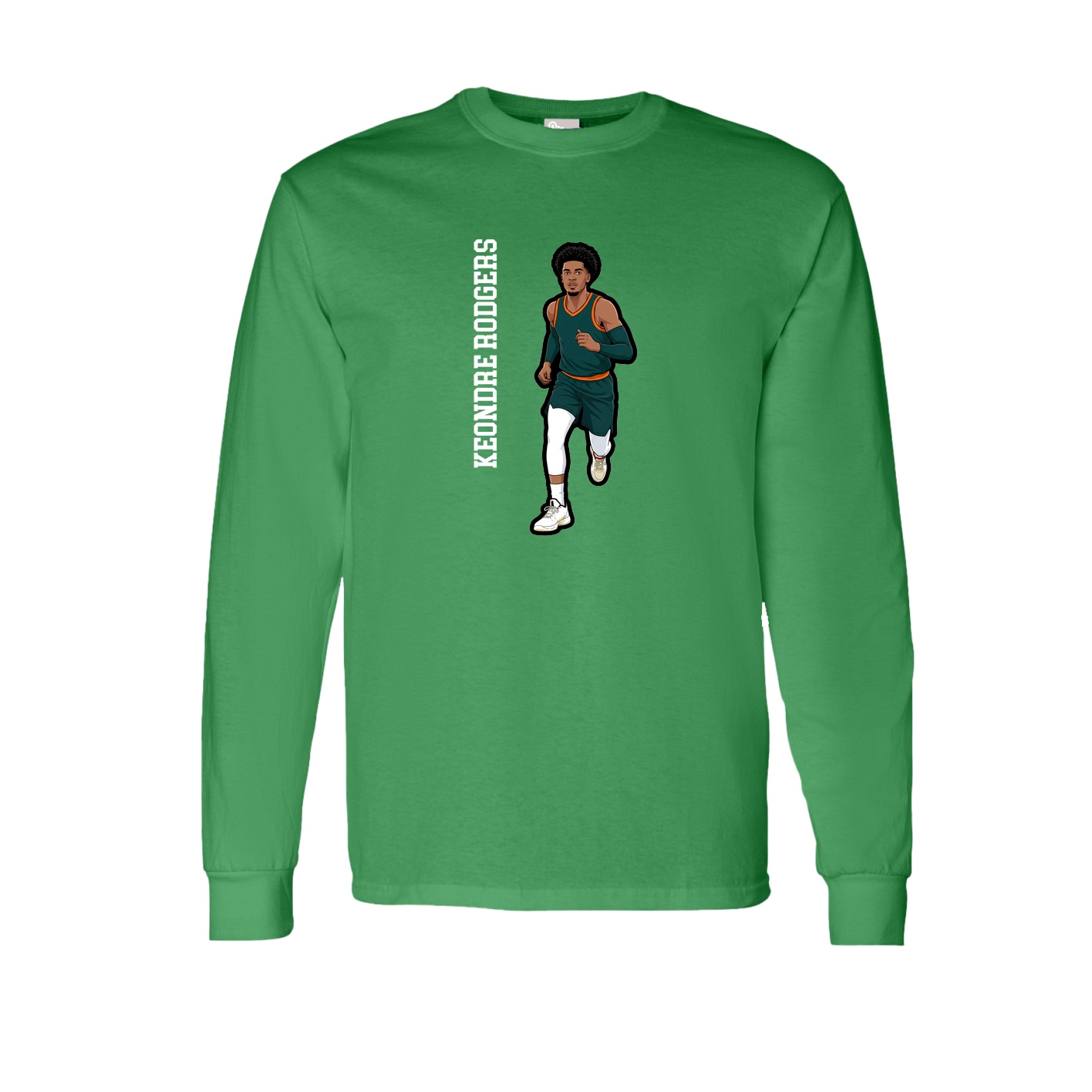 Long Sleeve Tee — Name Vertical in Green