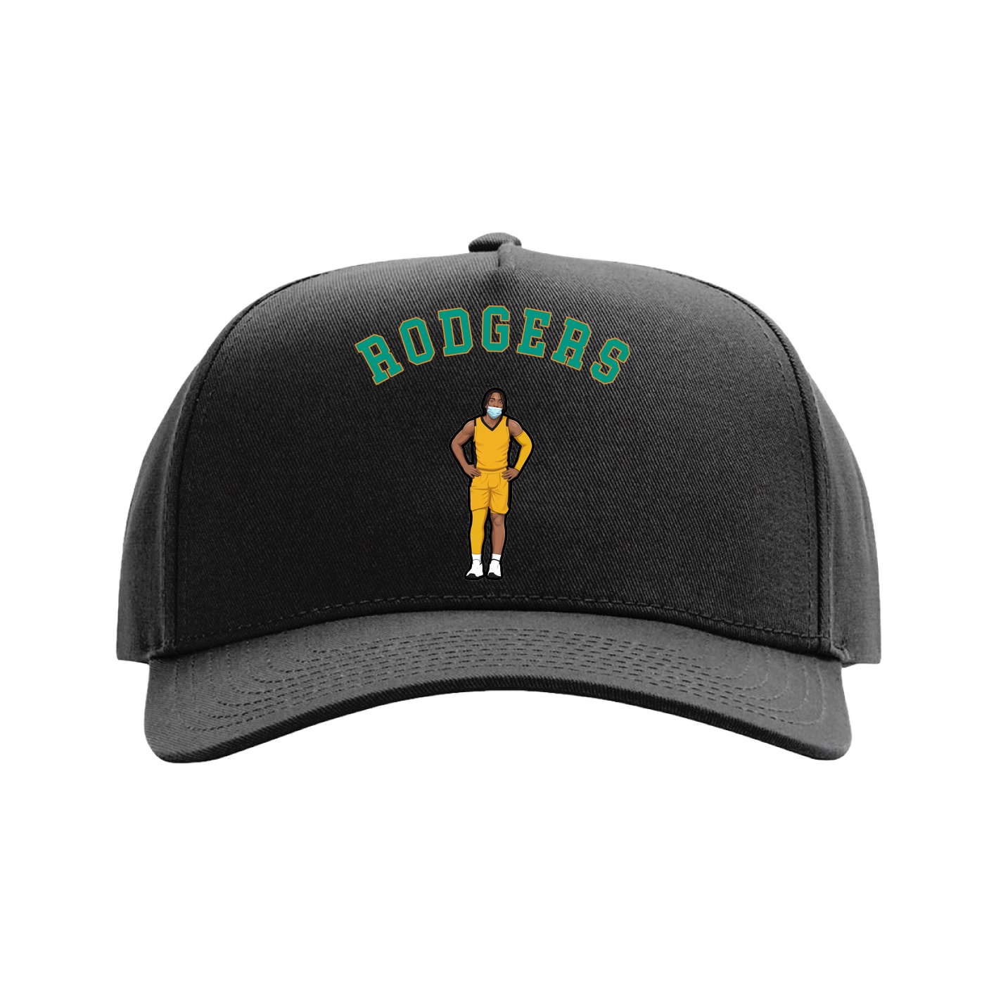 Full Fabric Five-Panel Champ Cap — Shirsey Arch in Black