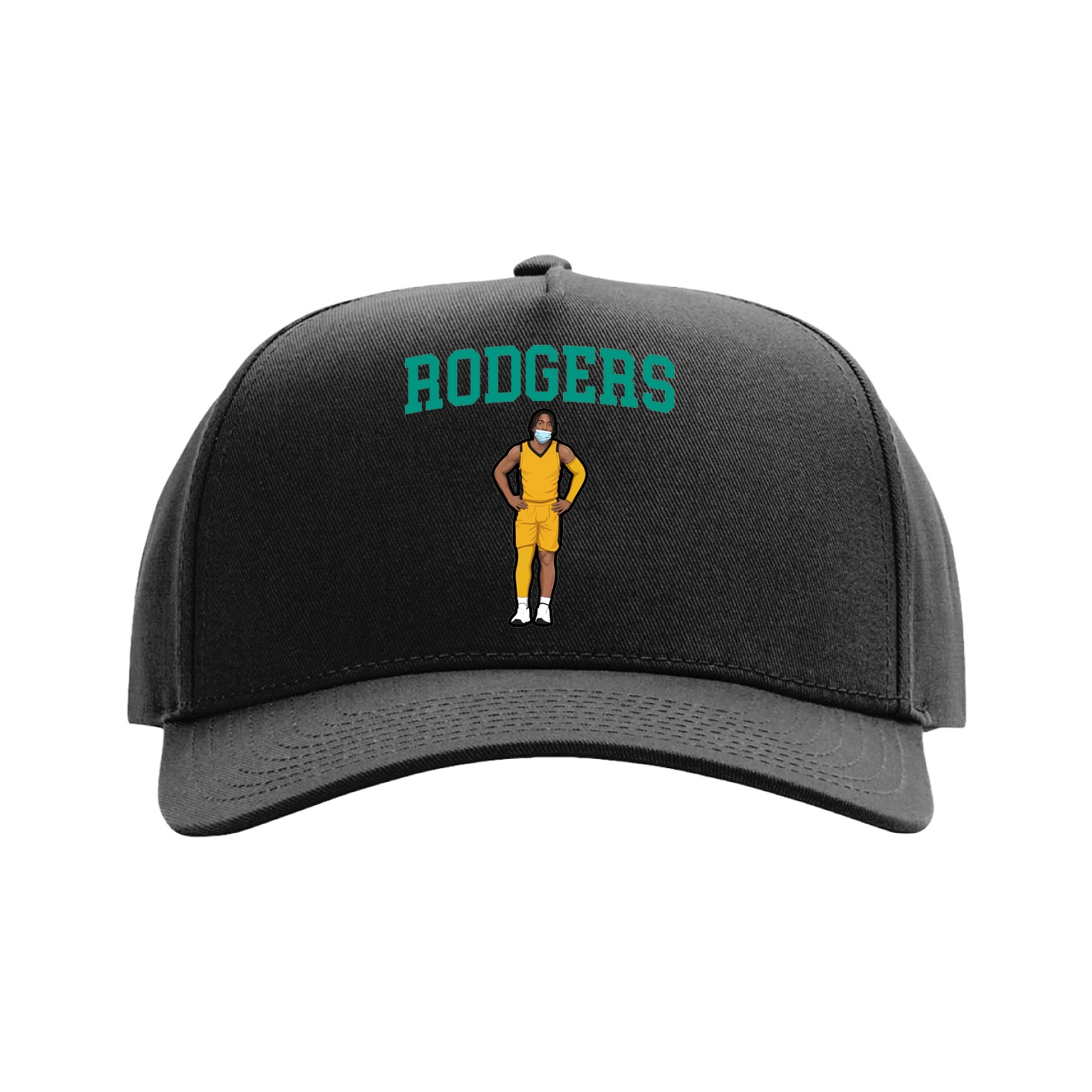 Full Fabric Five-Panel Champ Cap — Shirsey in Black