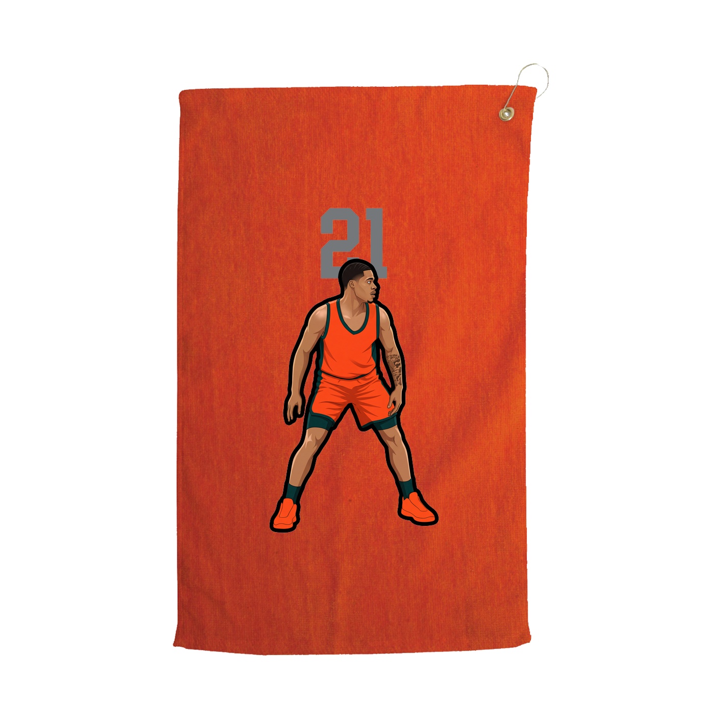 Golf Towel — Number Top in Orange