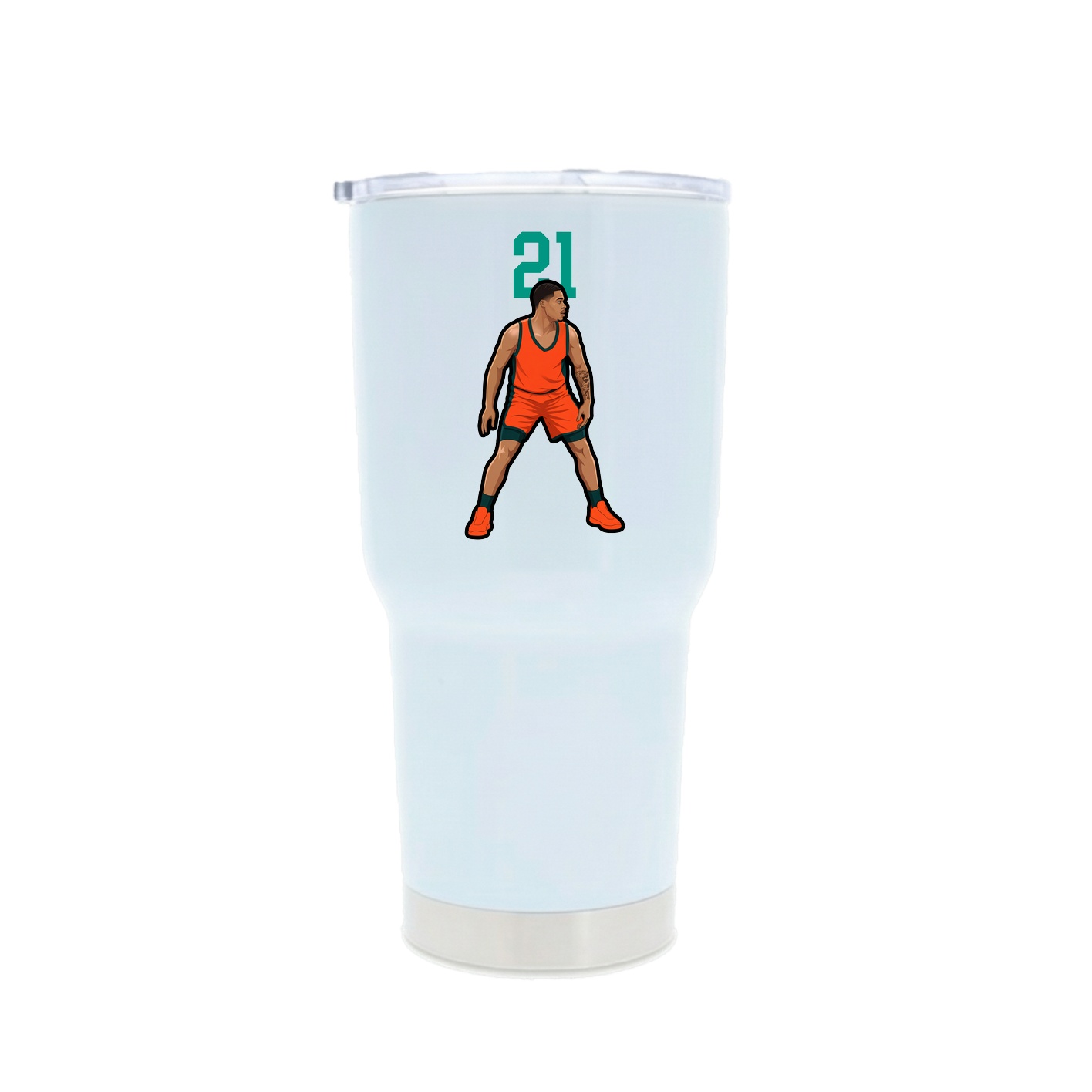 30oz Stainless Steel Tumbler — Number Top in White